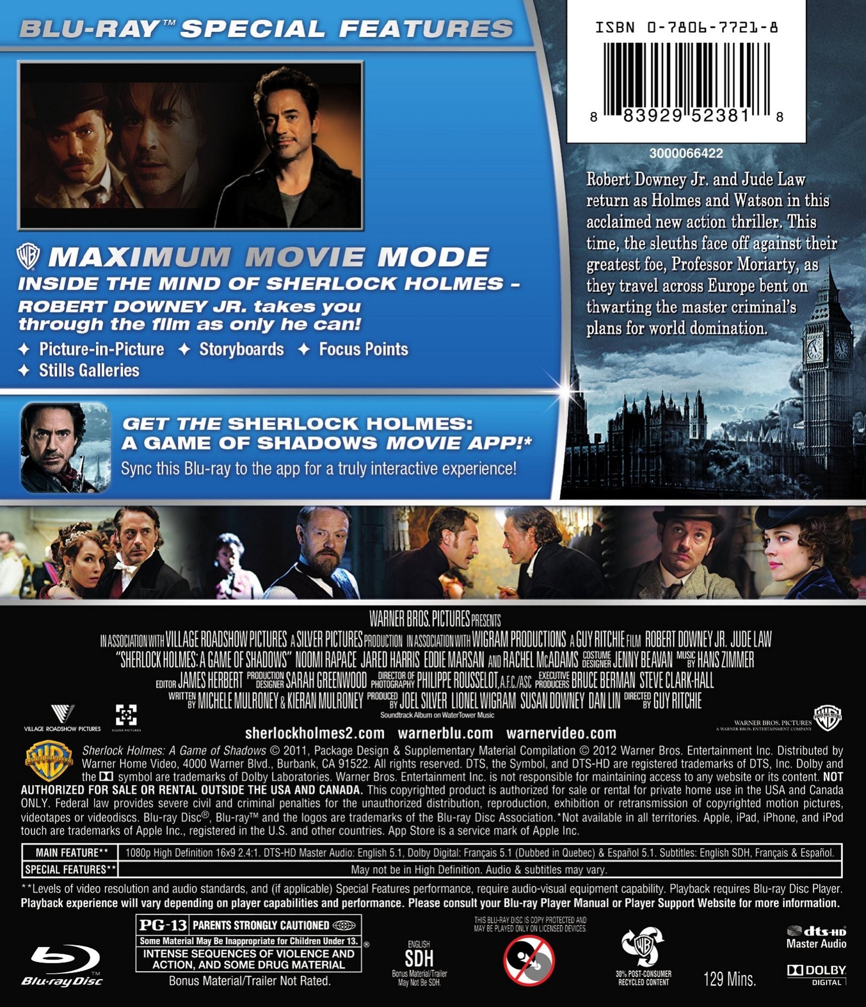 Sherlock Holmes: A Game of Shadows [Blu-ray]
