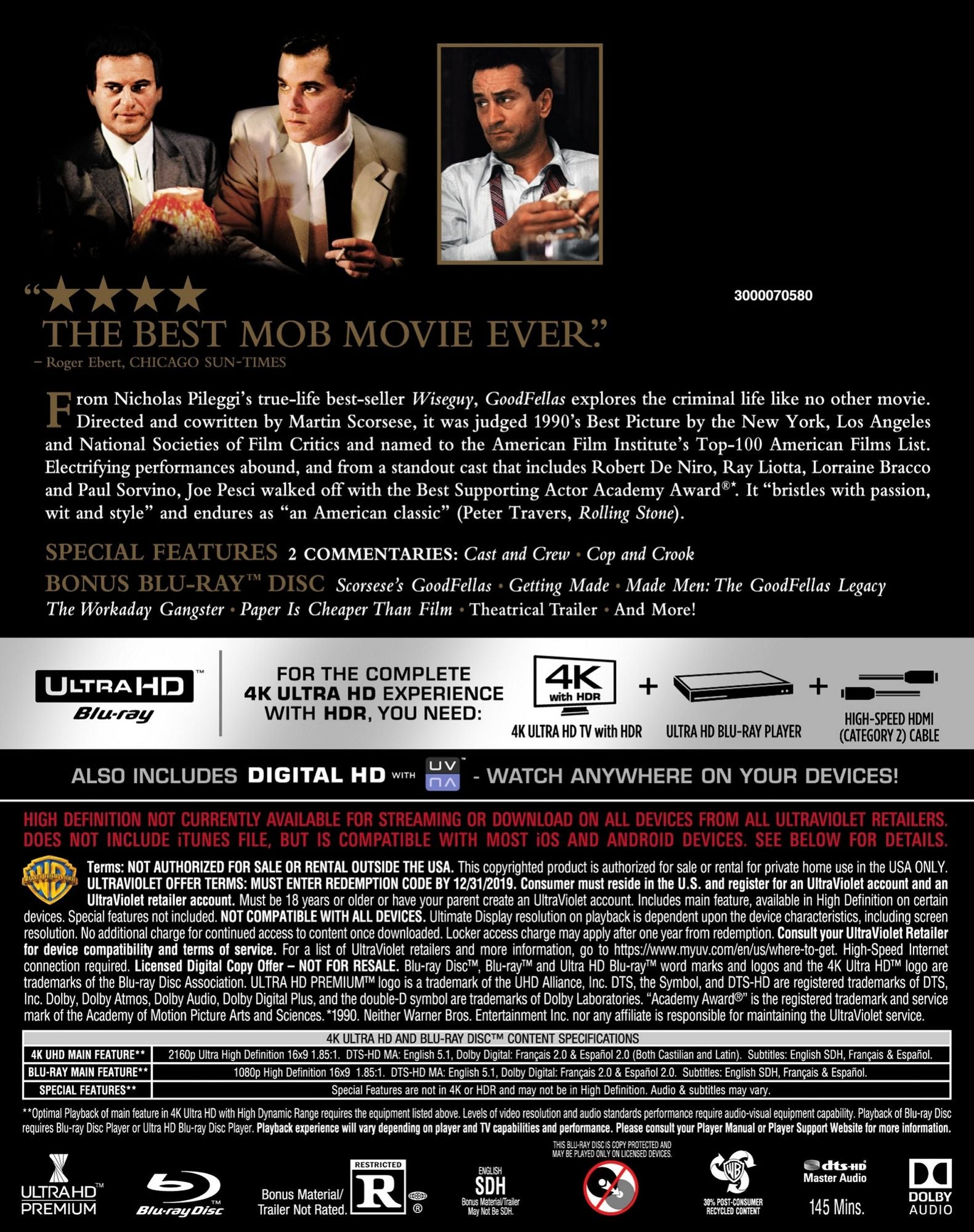 Goodfellas [4K Ultra HD Blu-ray/Blu-ray]