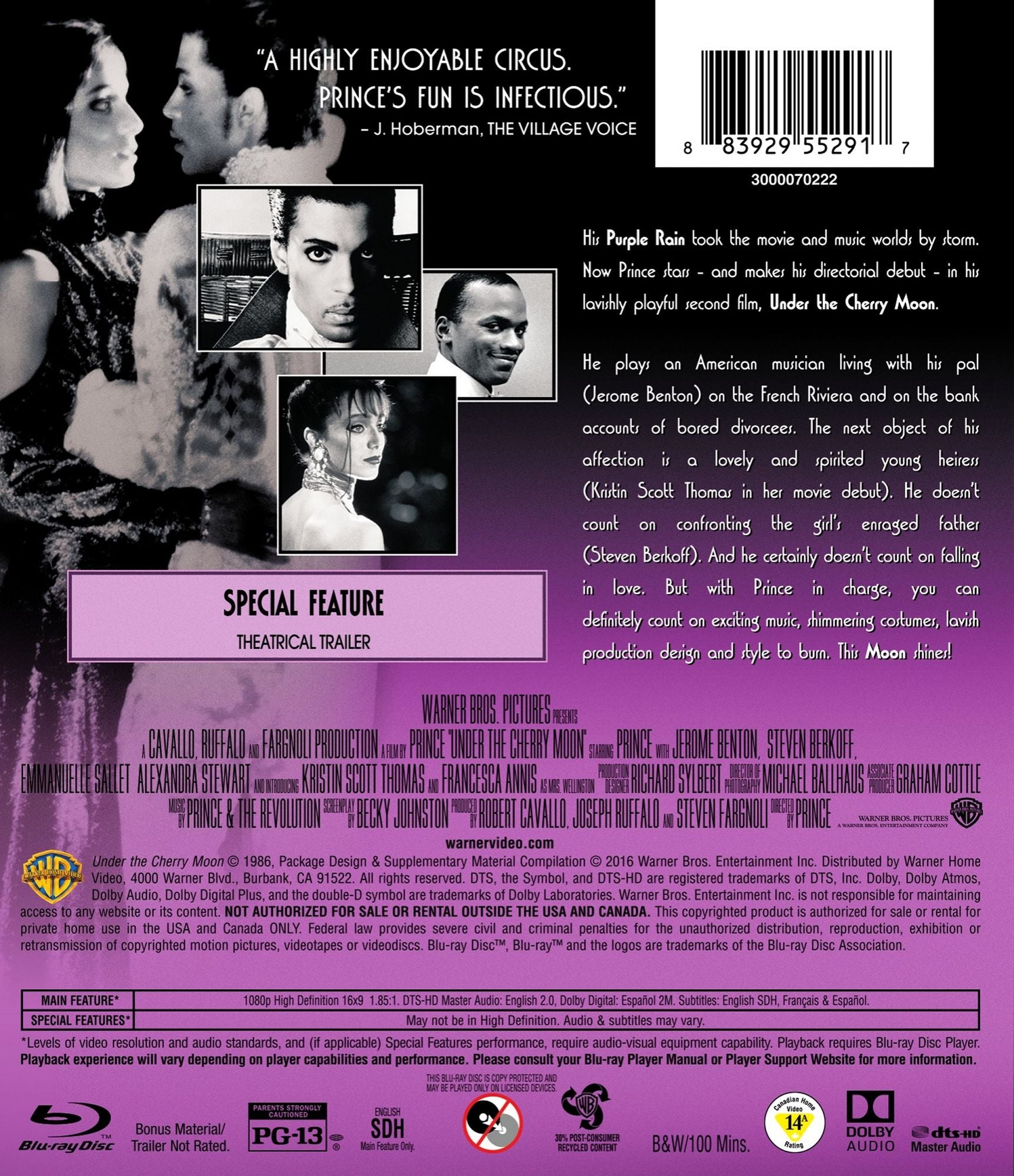 Under the Cherry Moon [Blu-ray]