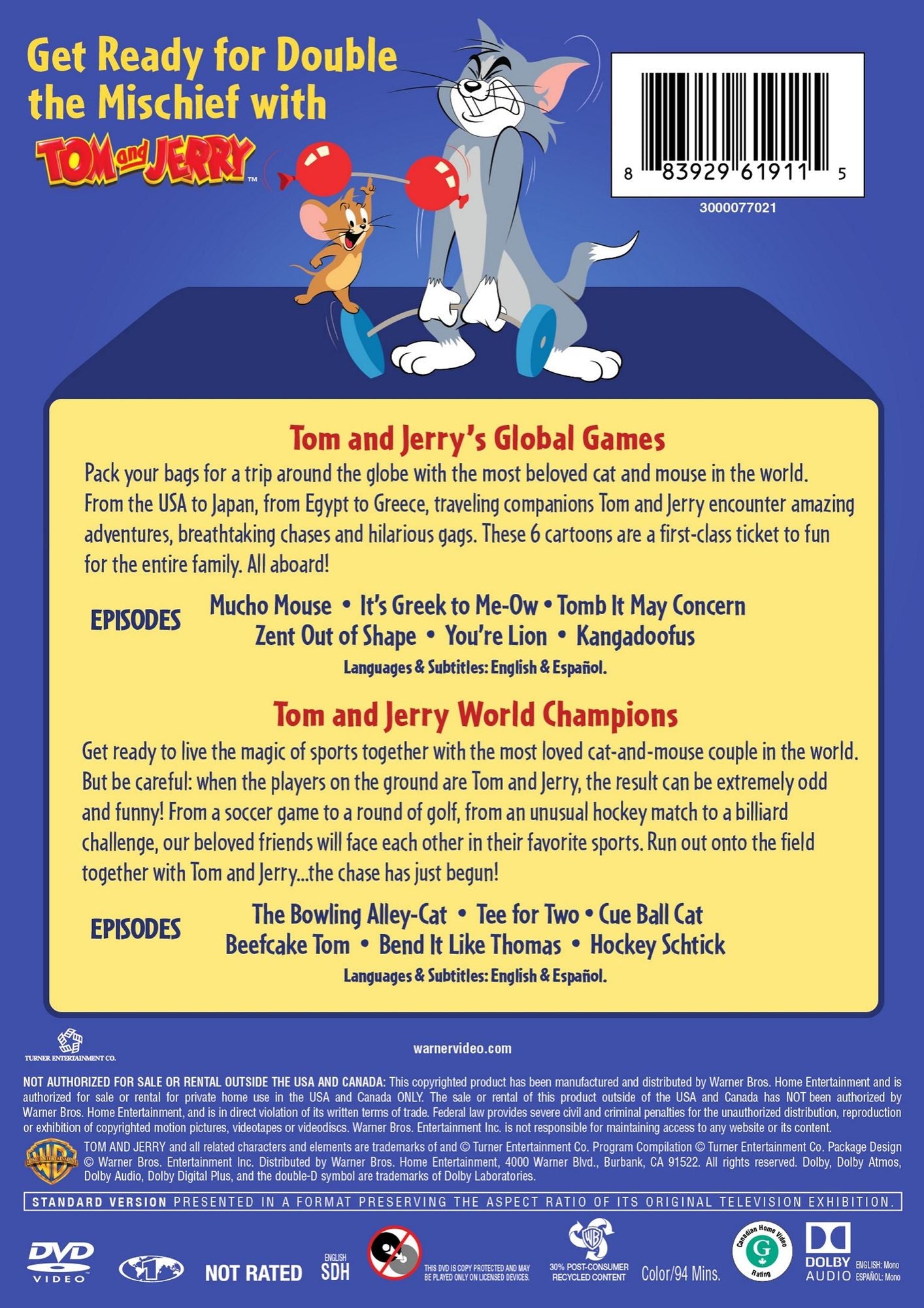 Tom and Jerry Double Feature: Global Games/World Champions