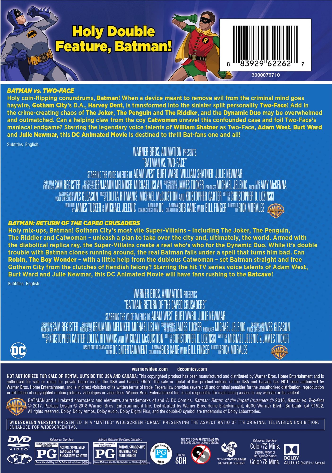 Batman vs. Two-Face/Batman: Return of the Caped Crusaders