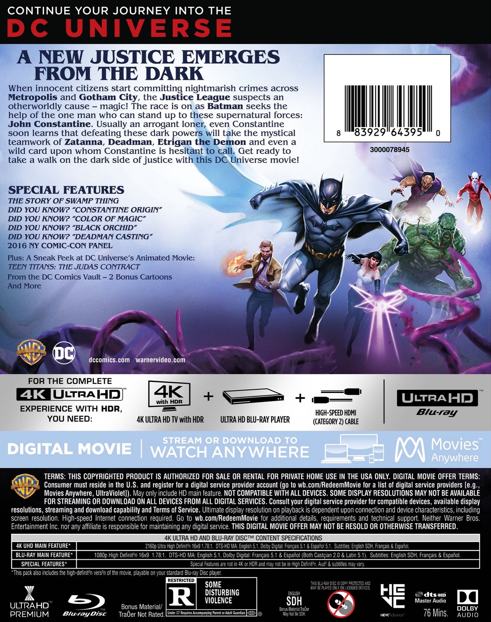 Justice League Dark [4K Ultra HD Blu-ray]