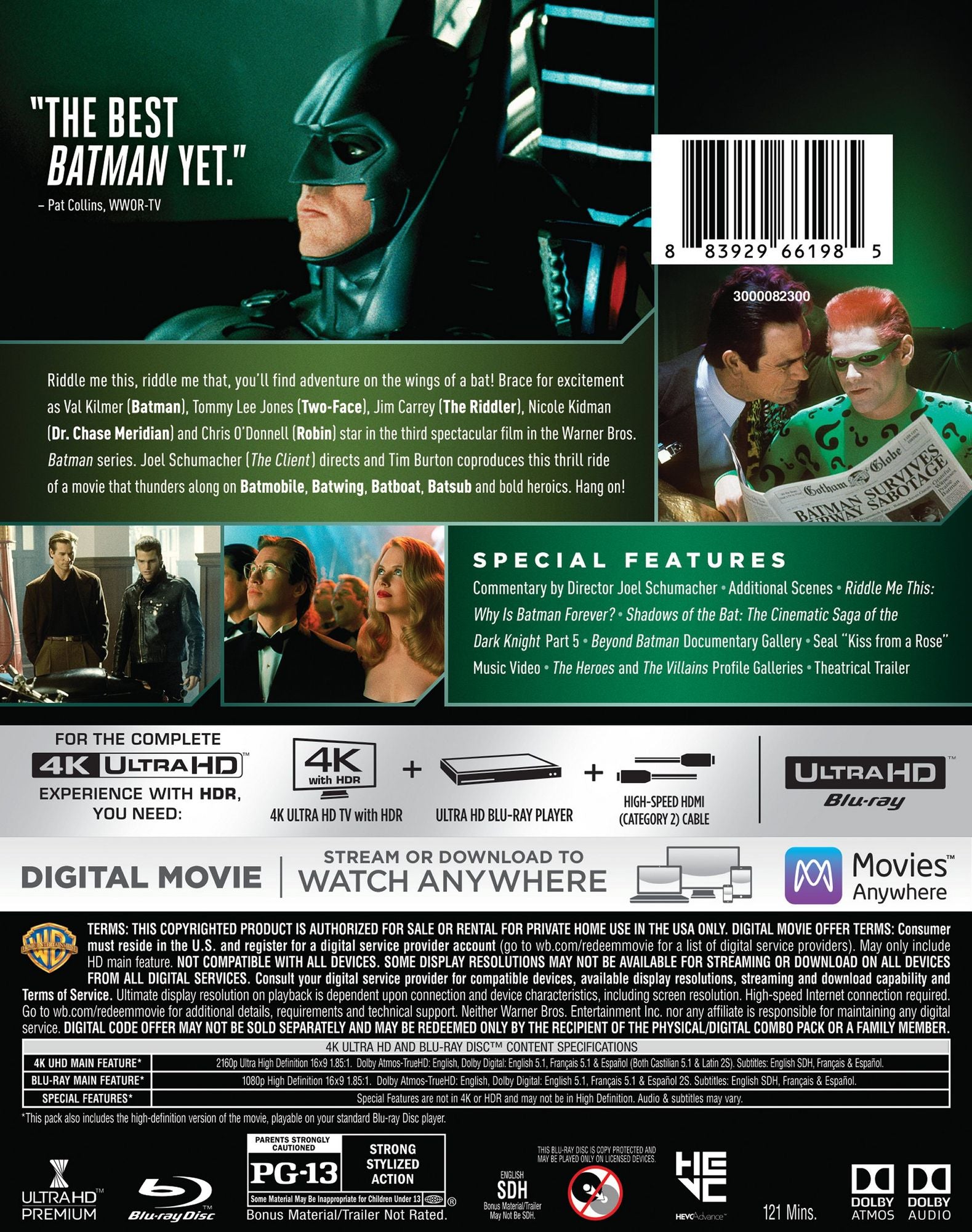 Batman Forever [4K Ultra HD Blu-ray/Blu-ray]