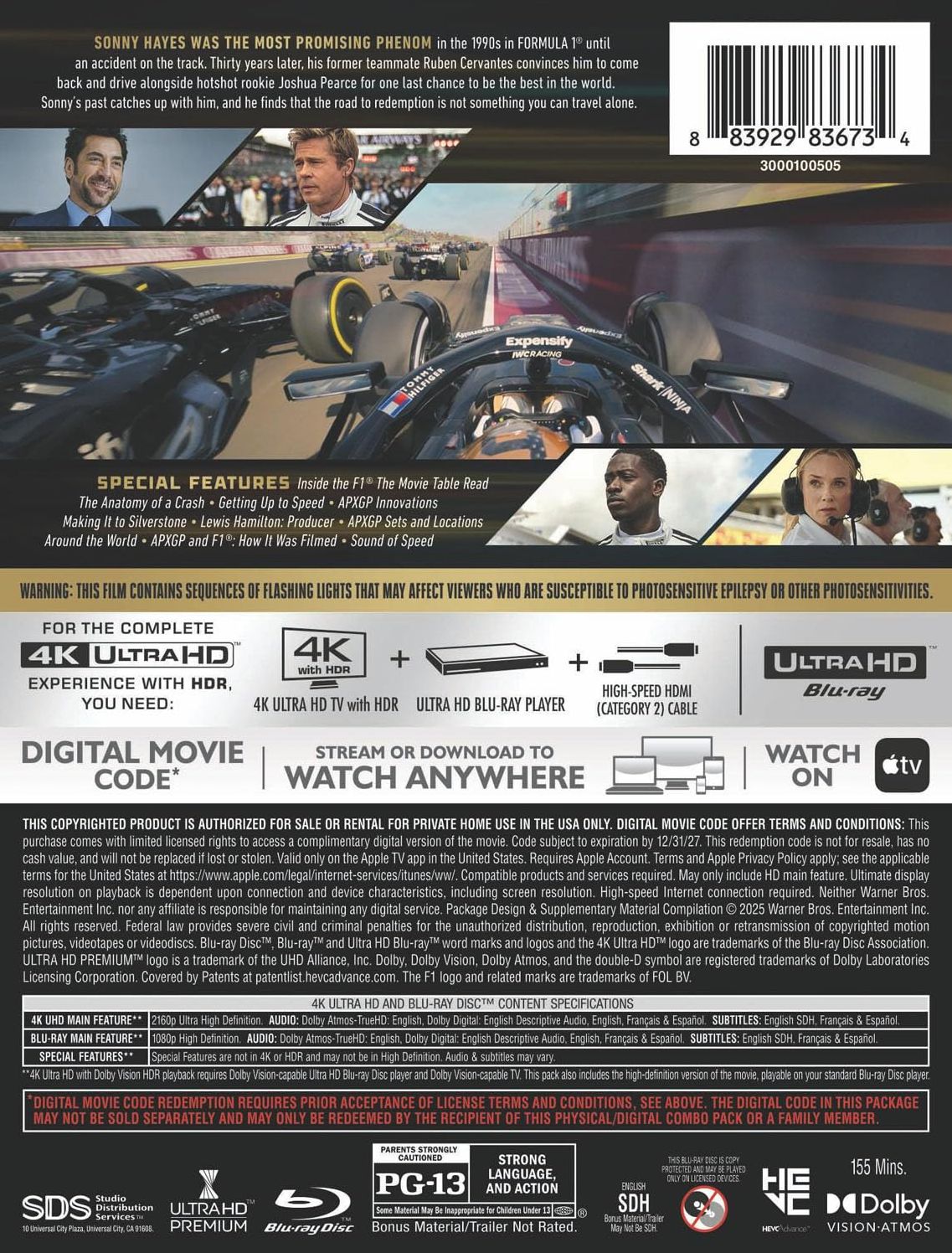 F1 [4K Ultra HD Blu-ray][Steelbook]