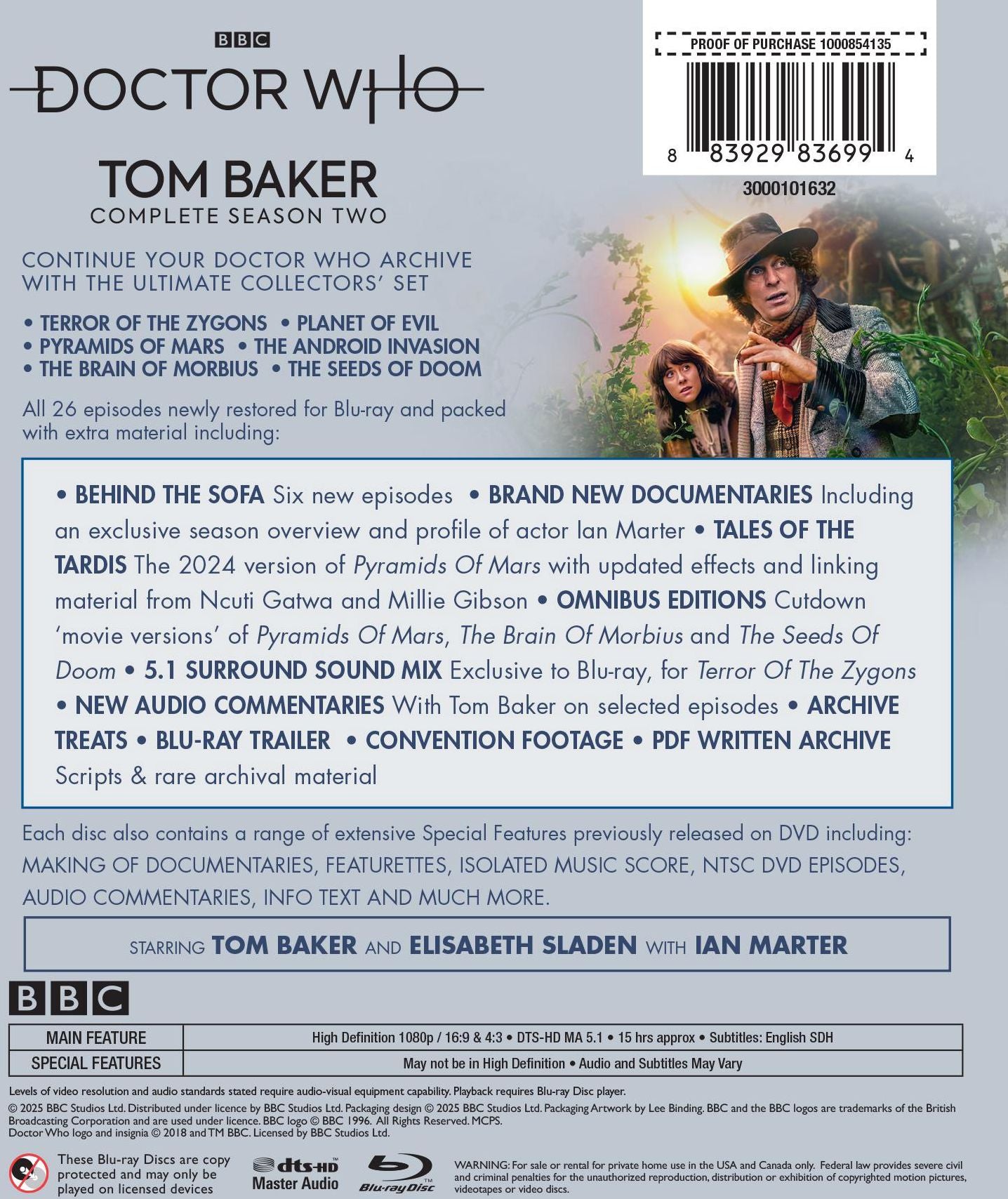 Doctor Who: Tom Baker Complete Series Two [Blu-ray]