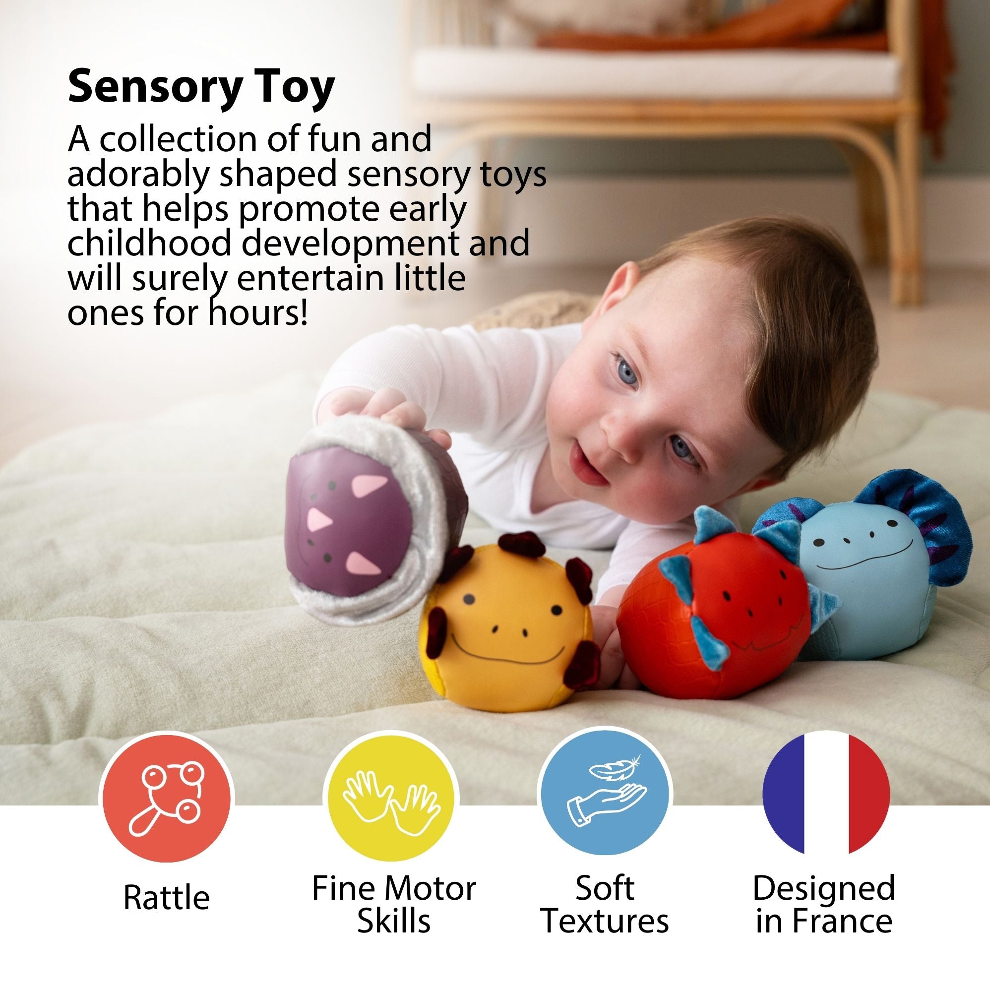 Roly Poly Balls - Dino Set of 4