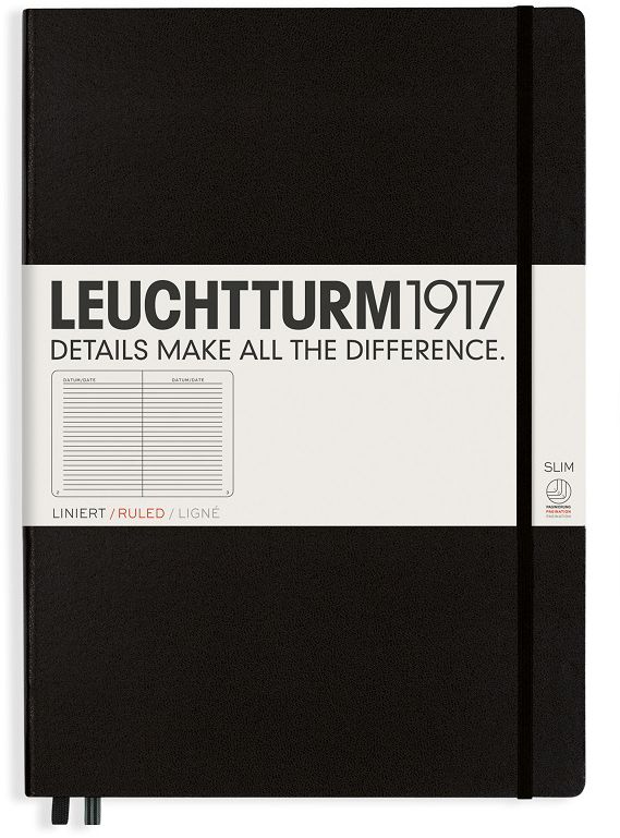 Black, Master Slim (A4+), 123 p., ruled