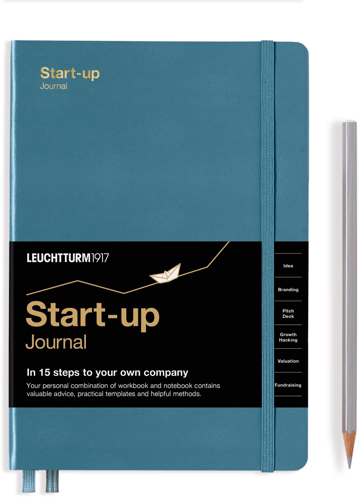 Stone Blue, Start-up Journal, Medium (A5), 100 g/m² paper, English
