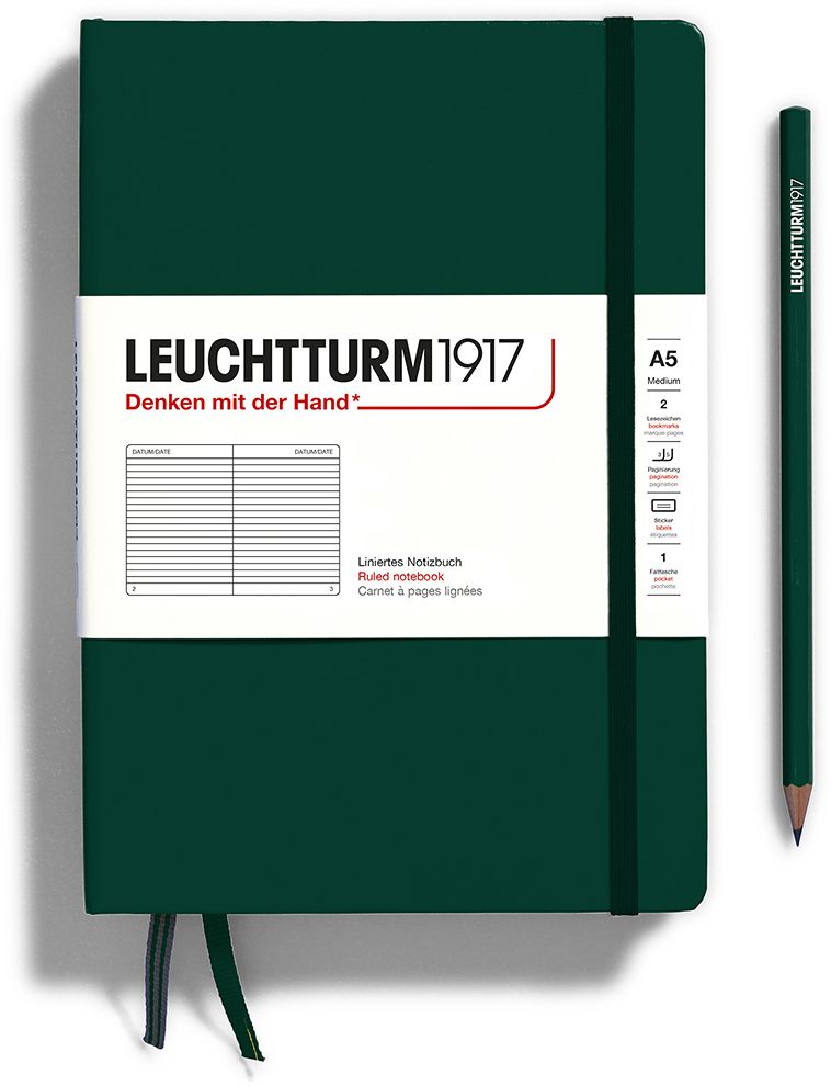 Forest Green Medium (A5) Ruled Journal