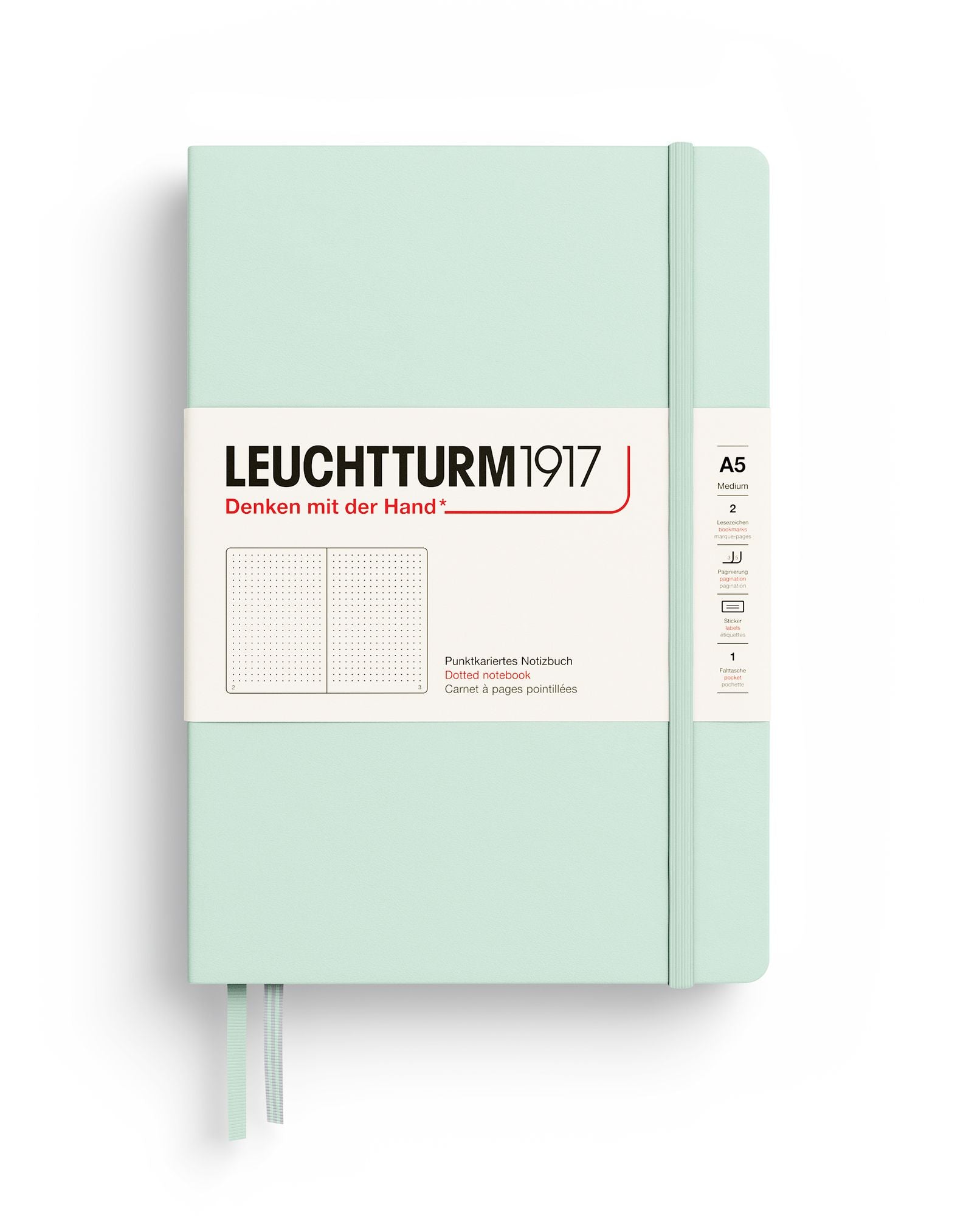 Mint Green, Medium (A5), 251 p., dotted