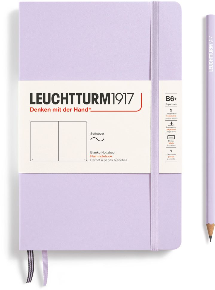 Leuchtturm1917 Lilac, Softcover, Paperback (B6+), 123 p., plain