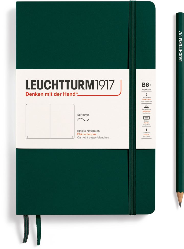 Leuchtturm1917 Forest Green, Softcover, Paperback (B6+), 123 p., plain