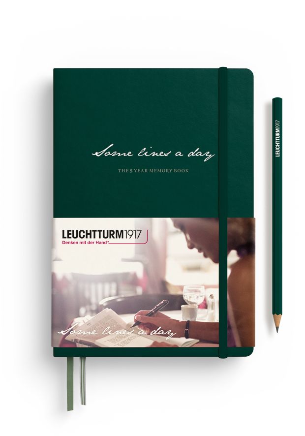 Forest Green, Some Lines A Day, 5-Year Memory Book, Medium (A5), 80 g/m² paper