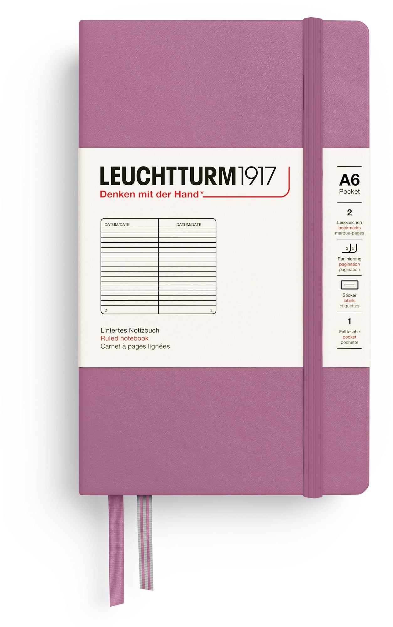 Dusty Rose, Pocket (A6), 187 p., ruled