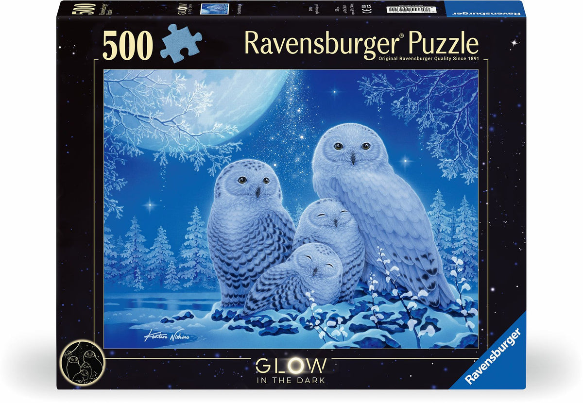 Owls in the Moonlight Glow-in-the Dark 500 pc Puzzle