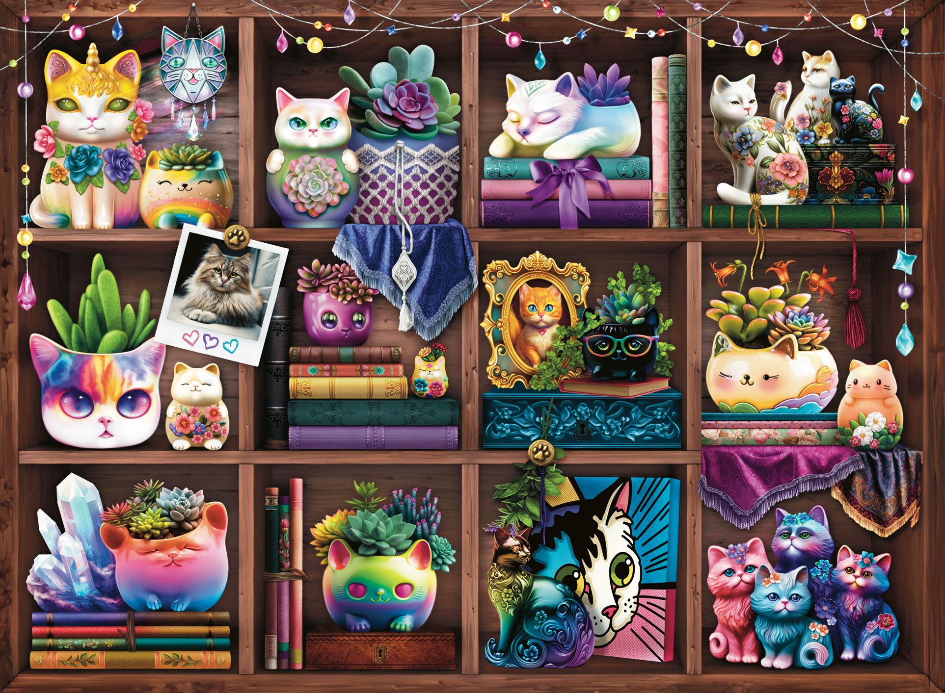 Cubby Cats and Succulents 500 pc Puzzle