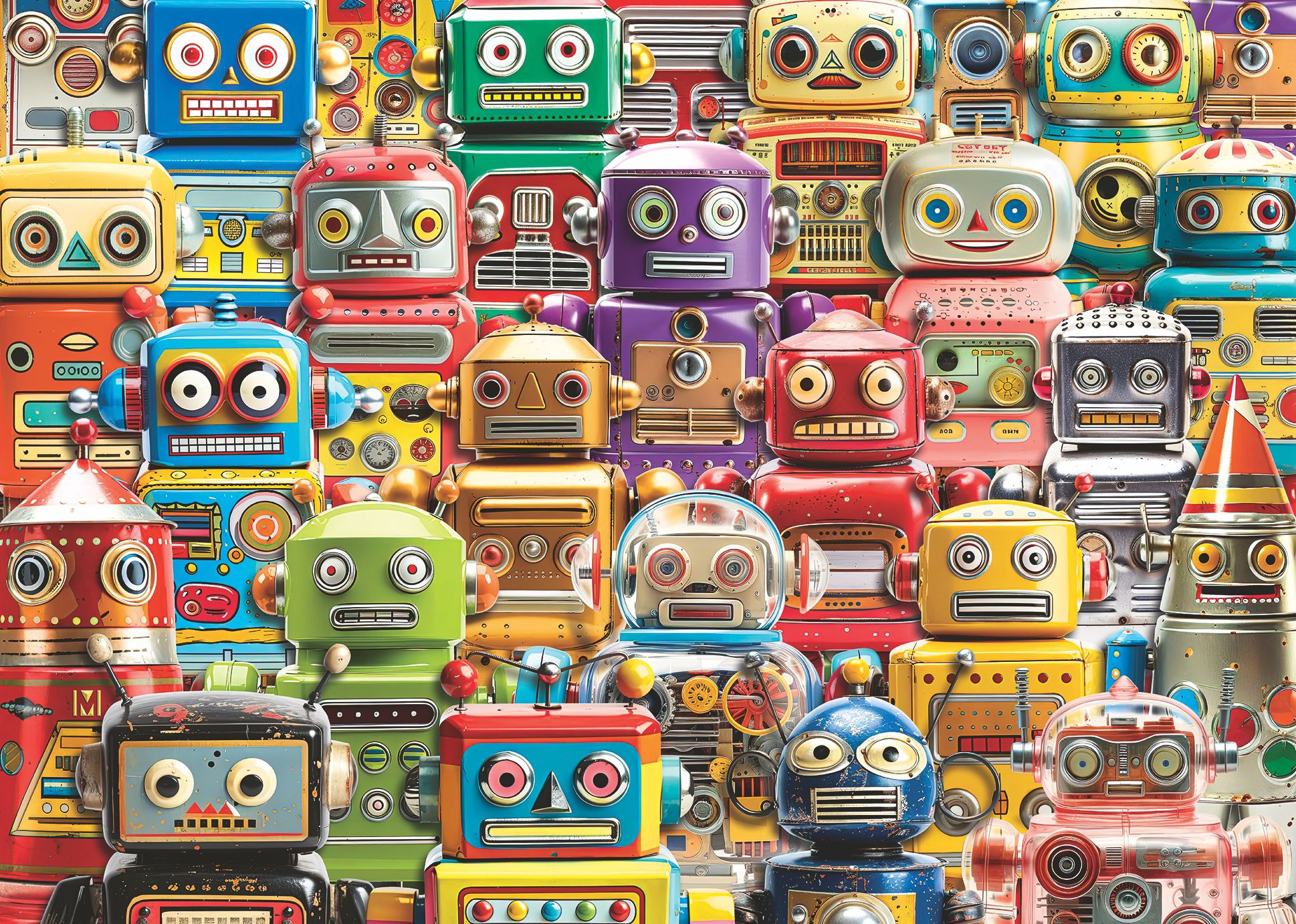 Retro Robots 500 Piece Large Format Puzzle