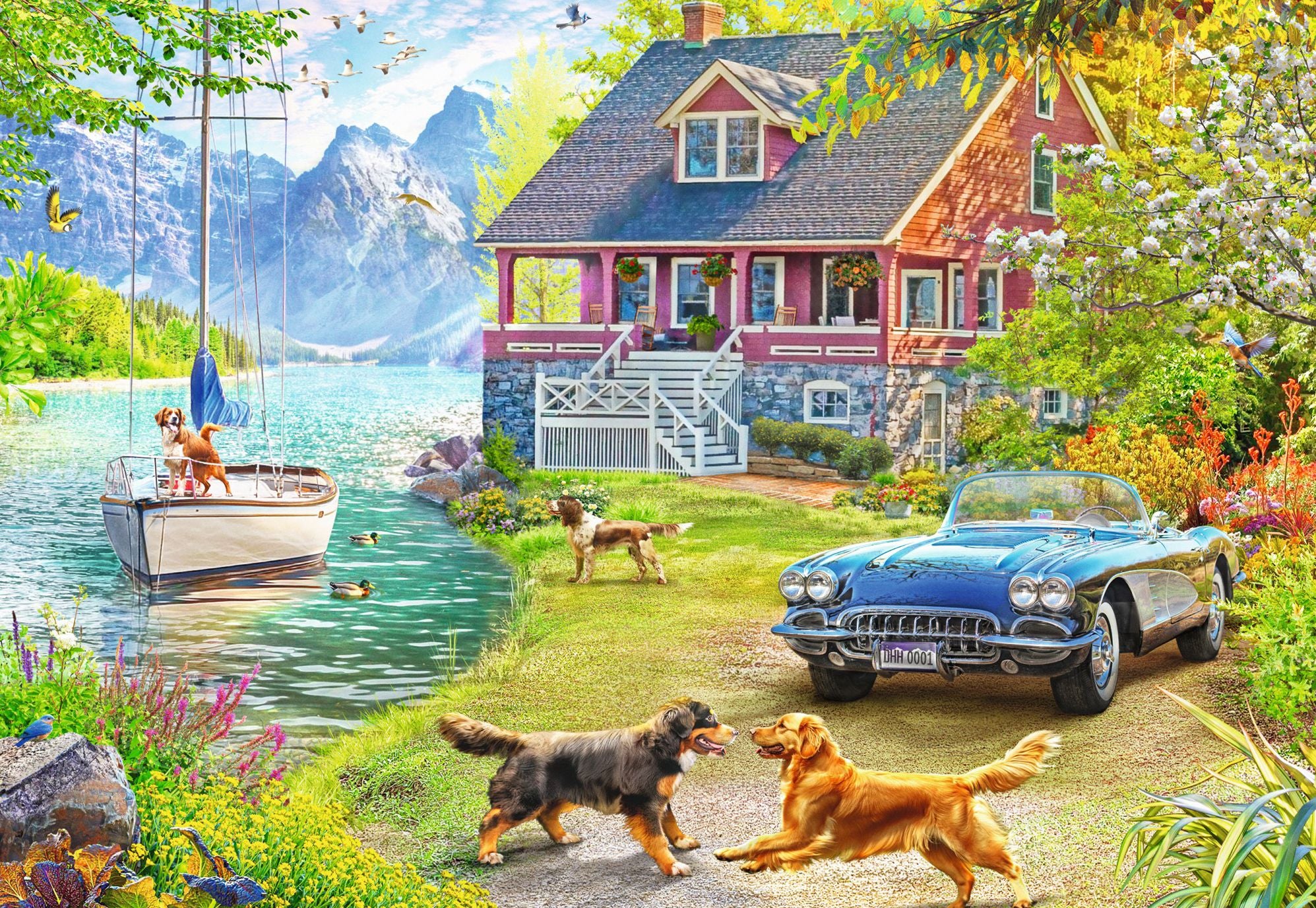 Summer Lake House XL 200 pc puzzle
