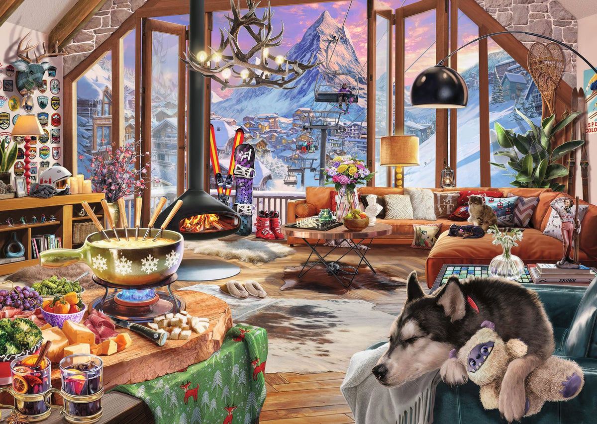 Canadian Jigsaw Cozy Ski Chalet 1000 pc puzzle