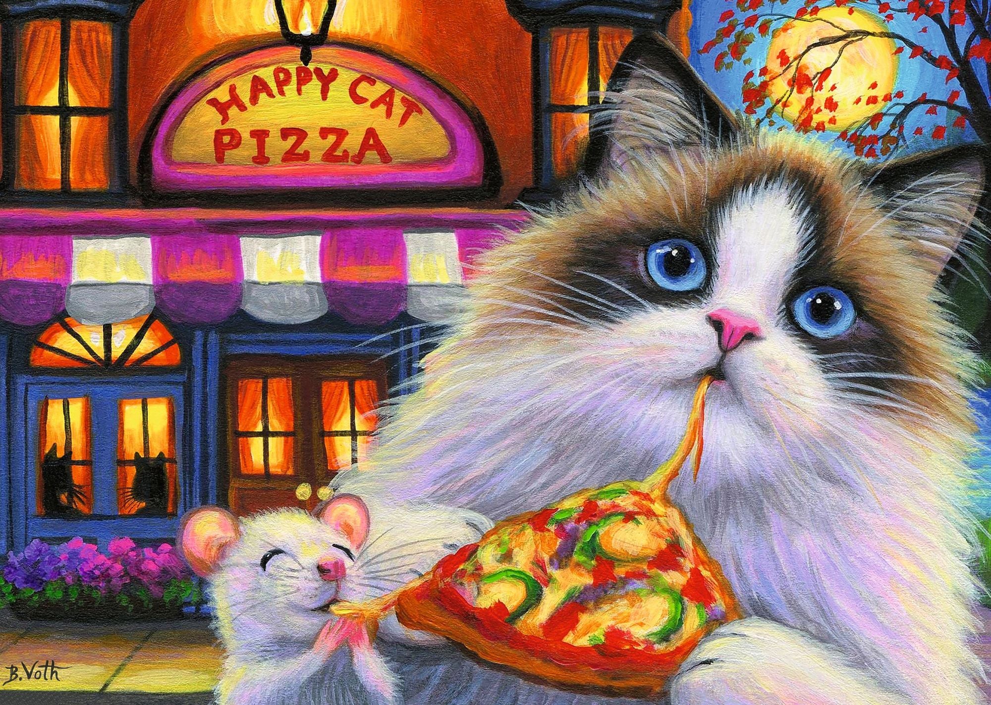 Happy Cat Pizza 35 Piece Puzzle