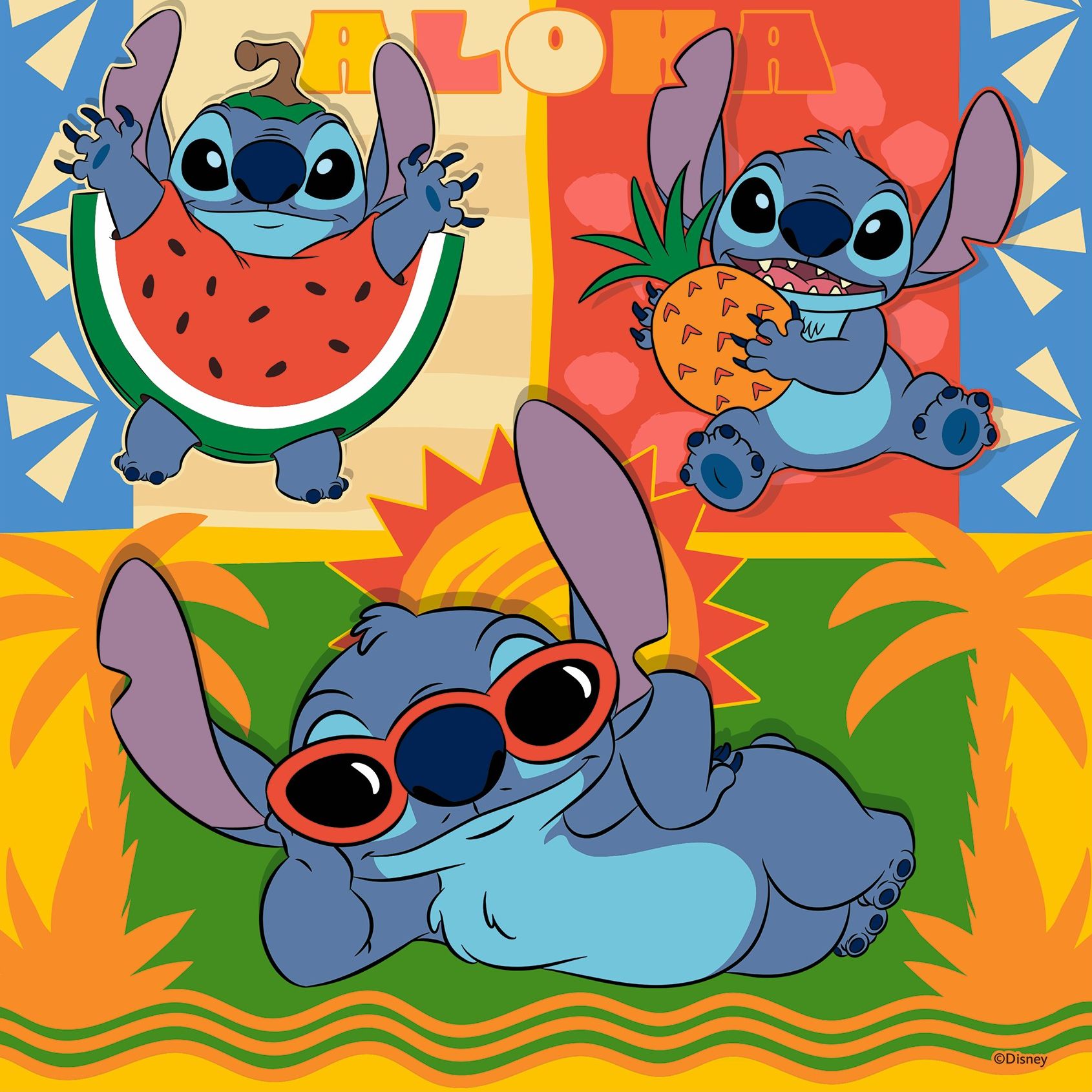 Disney Stitch - 3 x 49 pc puzzles