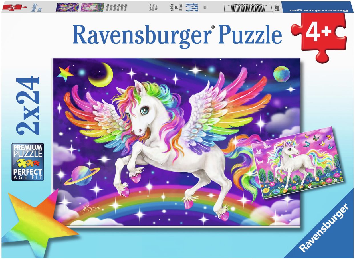 Unicorn & Pegasus 2 x 24 pc puzzle