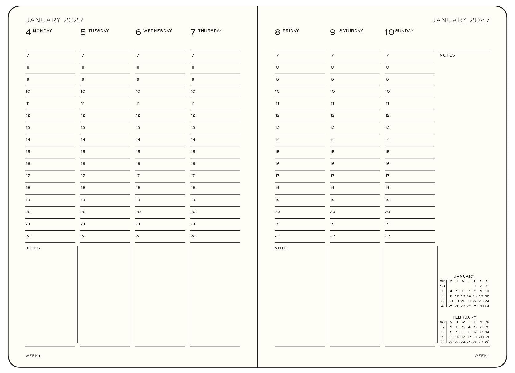2026-2027 Leuchtturm Weekly Planner & Notebook Medium (A5) Sunflower, 18 Months, Softcover