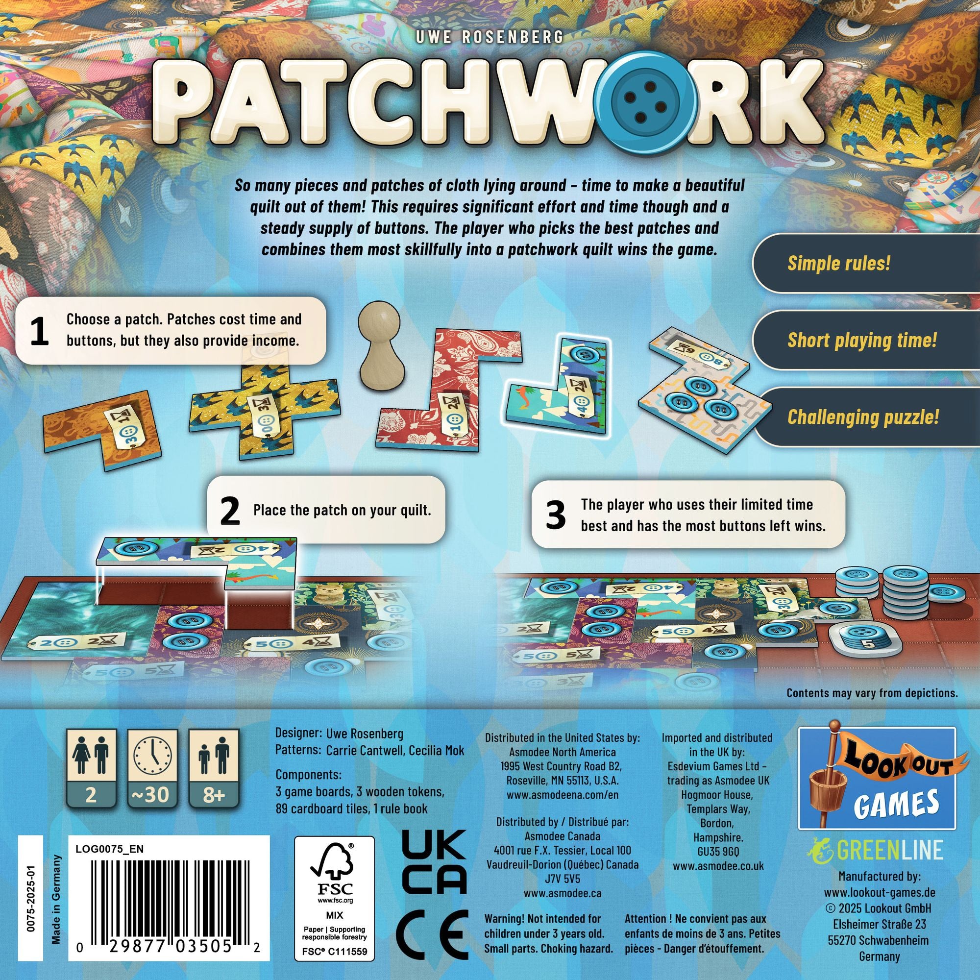 Patchwork: Revised Edition by Uwe Rosenberg