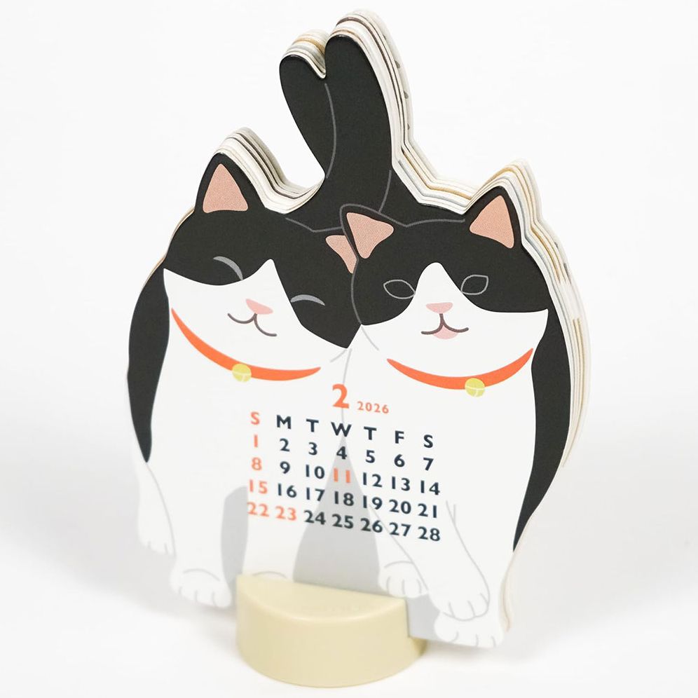 2026 ANIMAL DIE CUT MINI CALENDAR-TWIN CATS