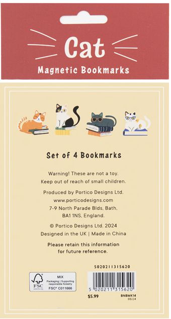 Meow: Set of 4 Magnetic Bookmarks