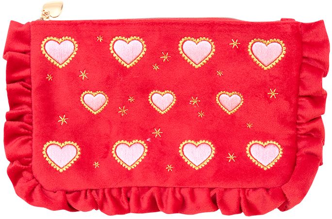 Heart Embroidered Pouch
