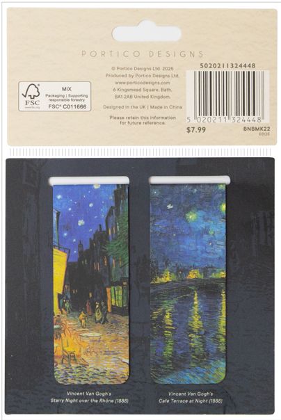 Magnetic Bookmarks - Set of 2 - Van Gogh Starry Night