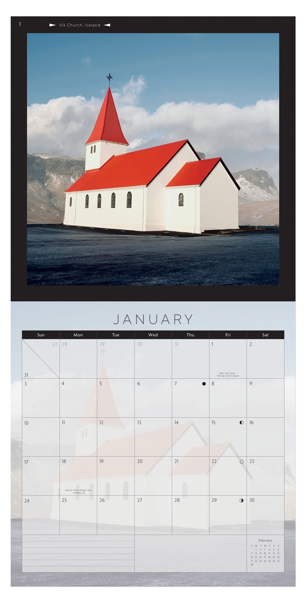 2027 Beautiful Buildings SQ Calendar