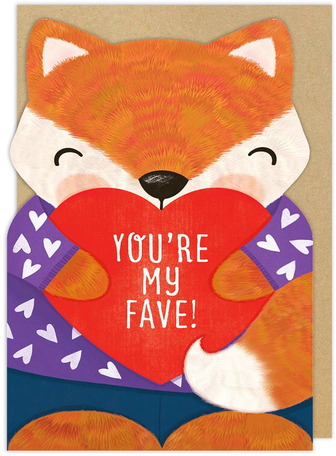 Valentine's Day Greeting Card Fox with Heart