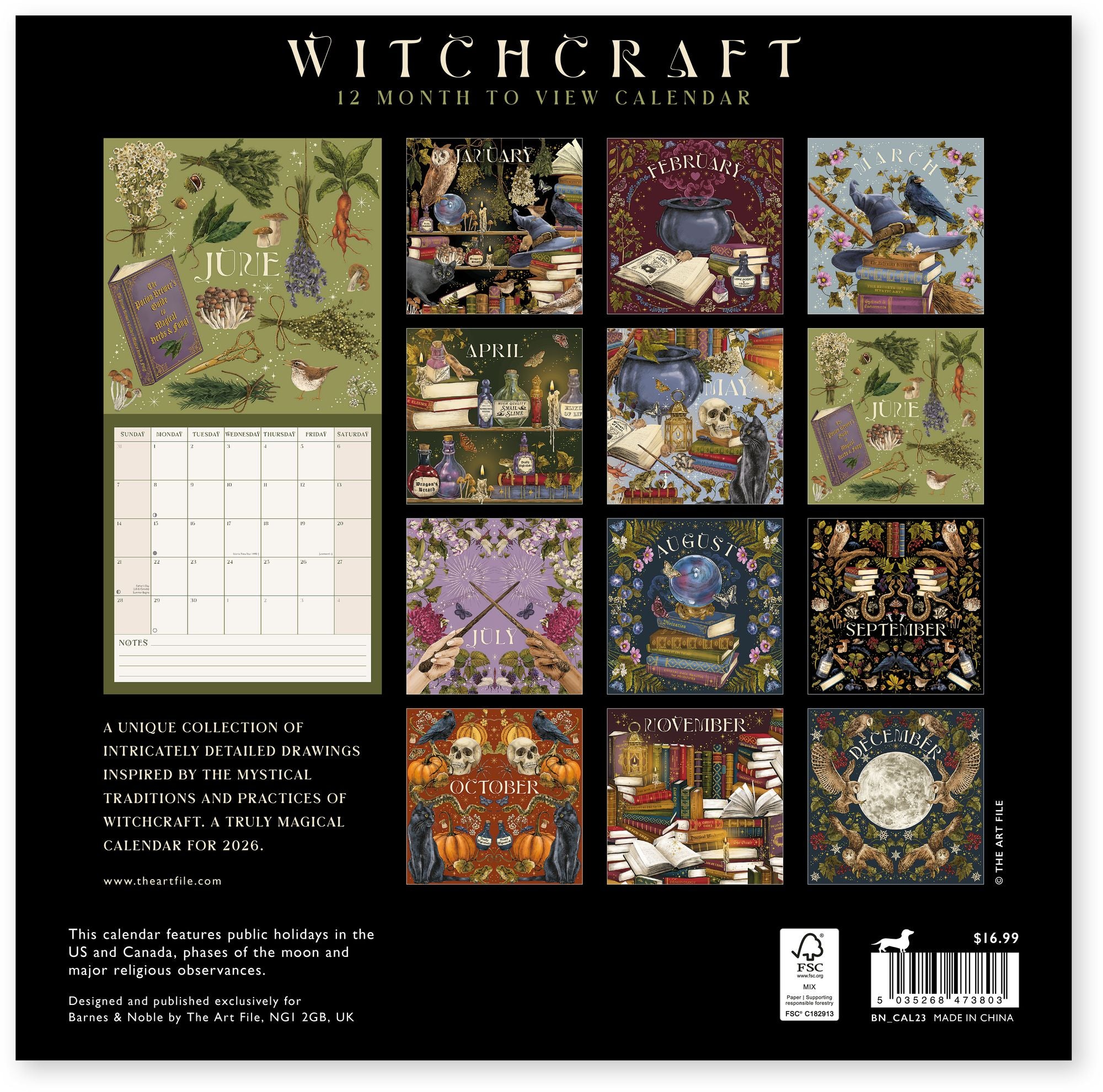 2026 WITCHCRAFT WALL CALENDAR