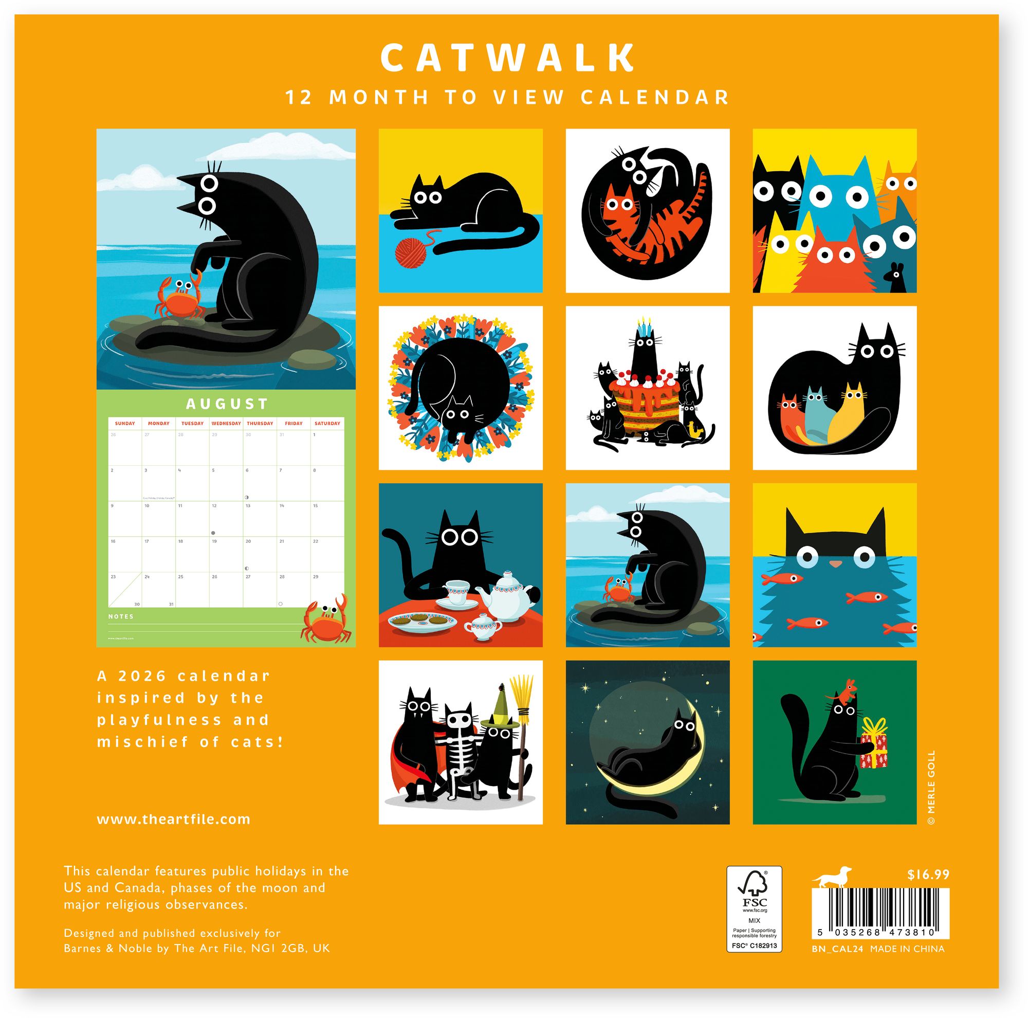 2026 CAT WALK WALL CALENDAR