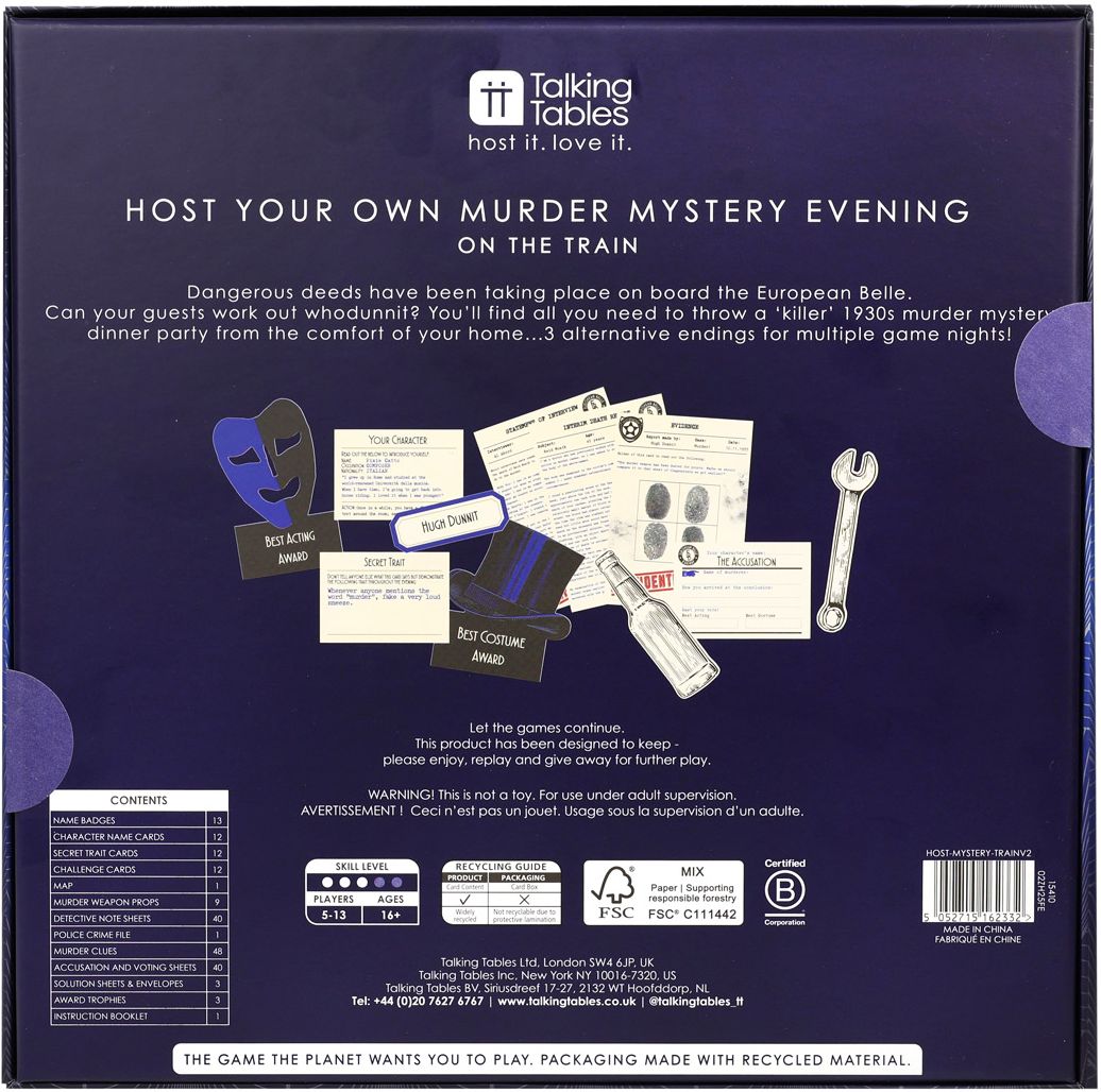 Host Your Own Murder Mystery on the Train by Talking Tables