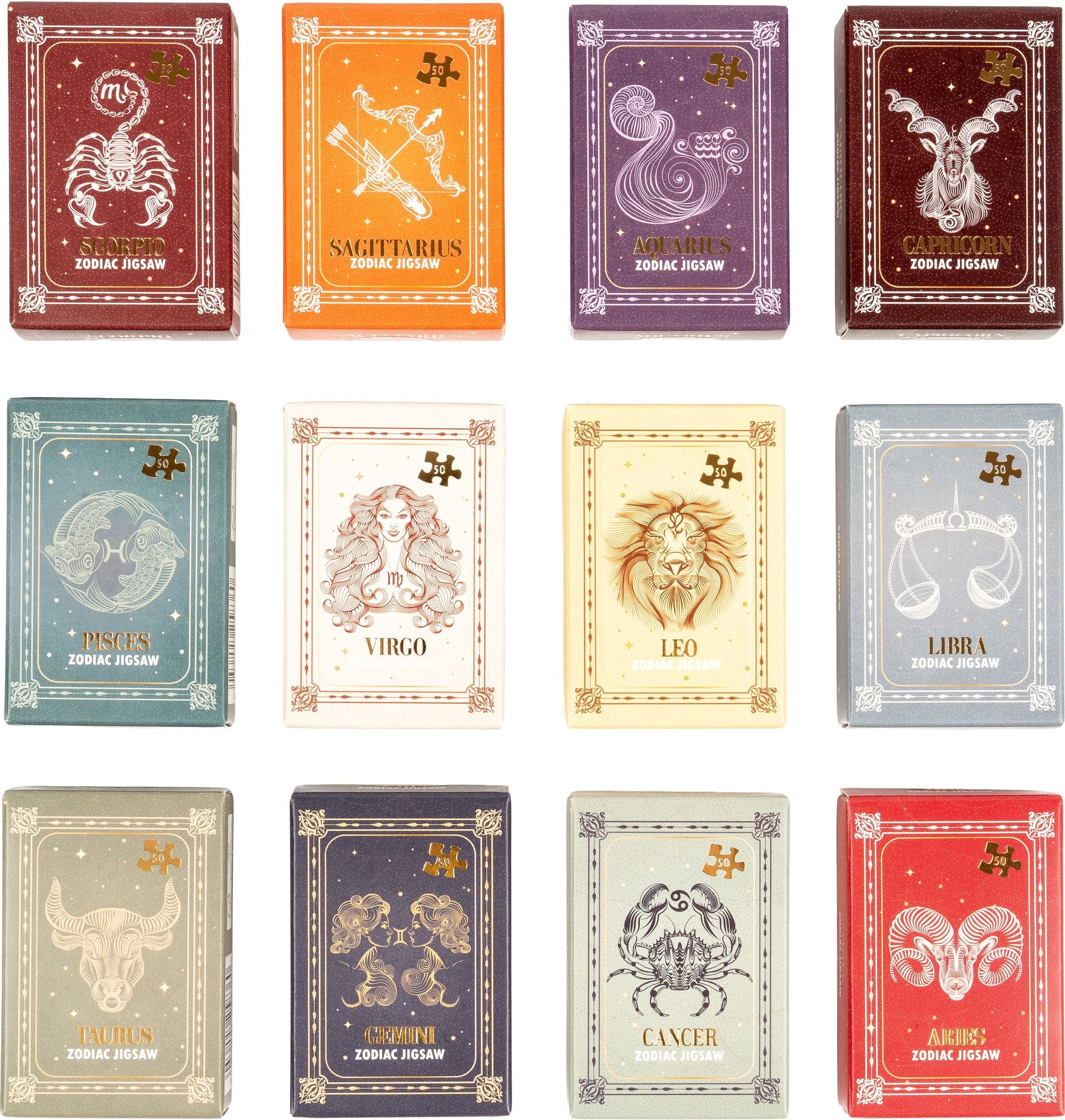 Zodiac Signs Jigsaw Collection- 24 Count Display