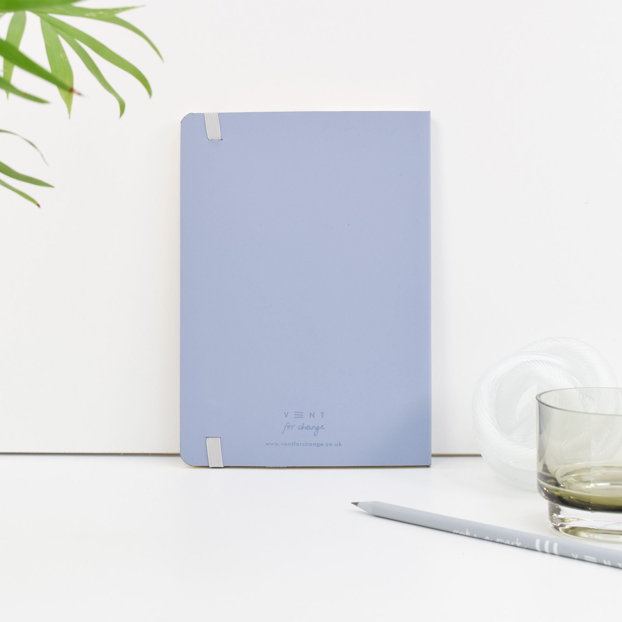MAKE A MARK A5 Recycled Lined Leather Notebook Dusty Blue