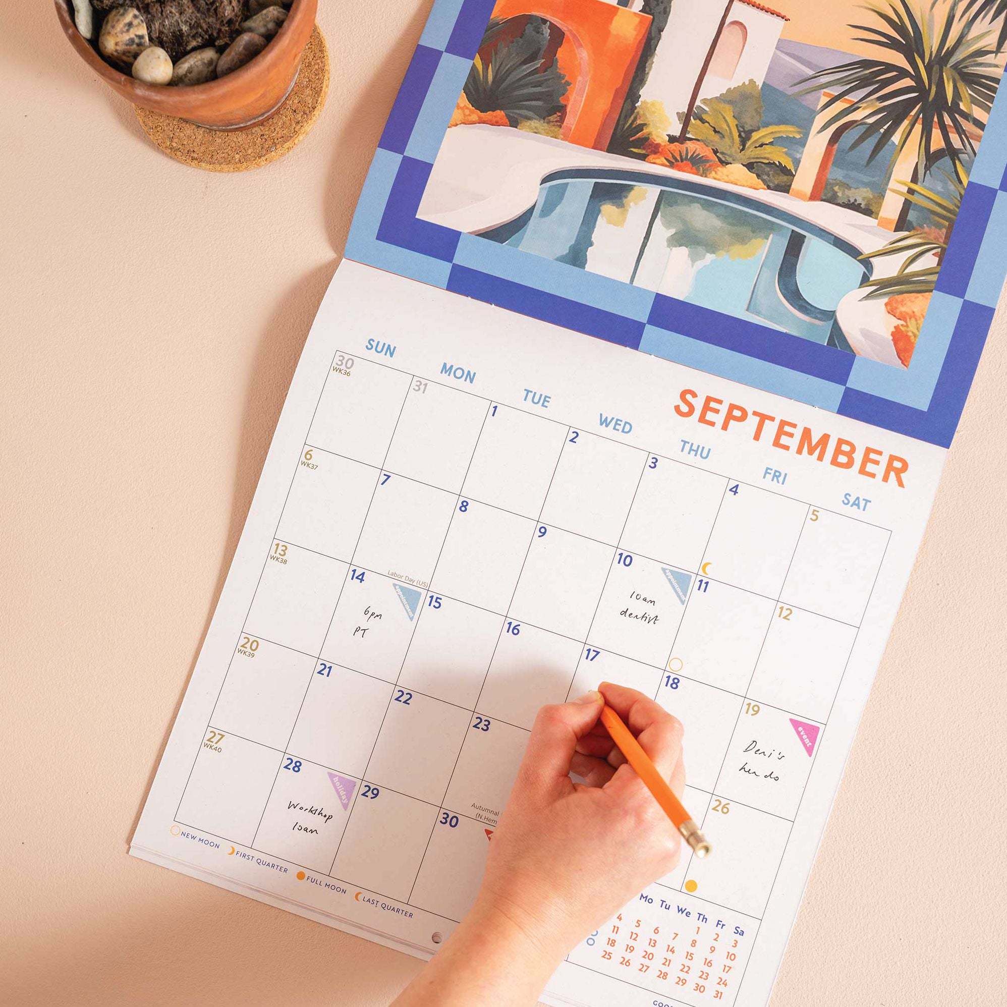 2026 La Dolce Vita Large Grid Art Calendar