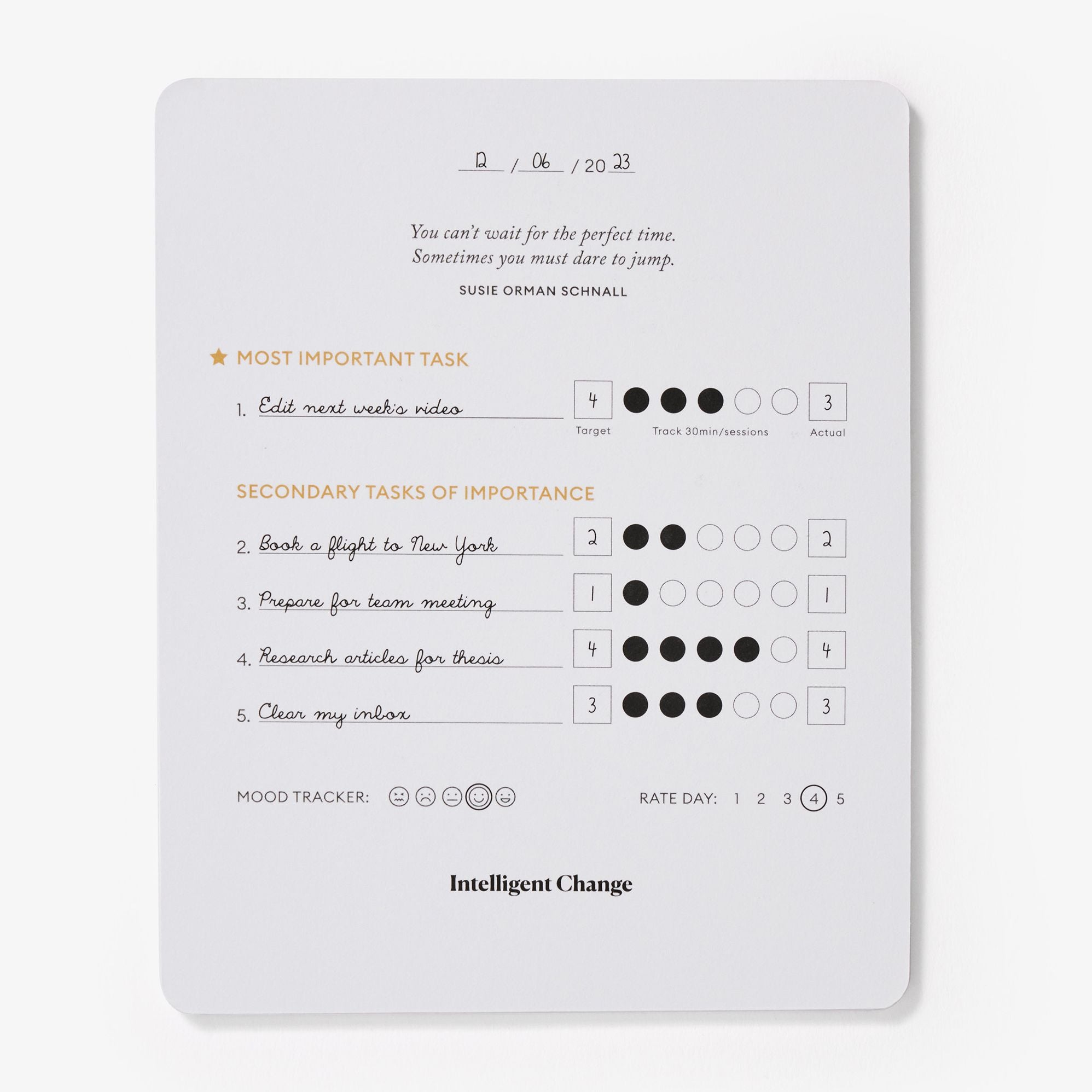 Productivity Planner Cards