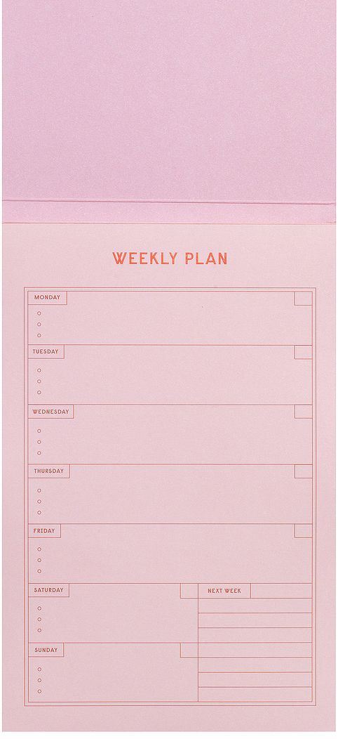Productivity Weekly Listpad Pink