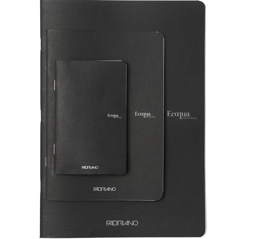 Ecoqua Original Notebook, A4, Staple-Bound, Lined, Black