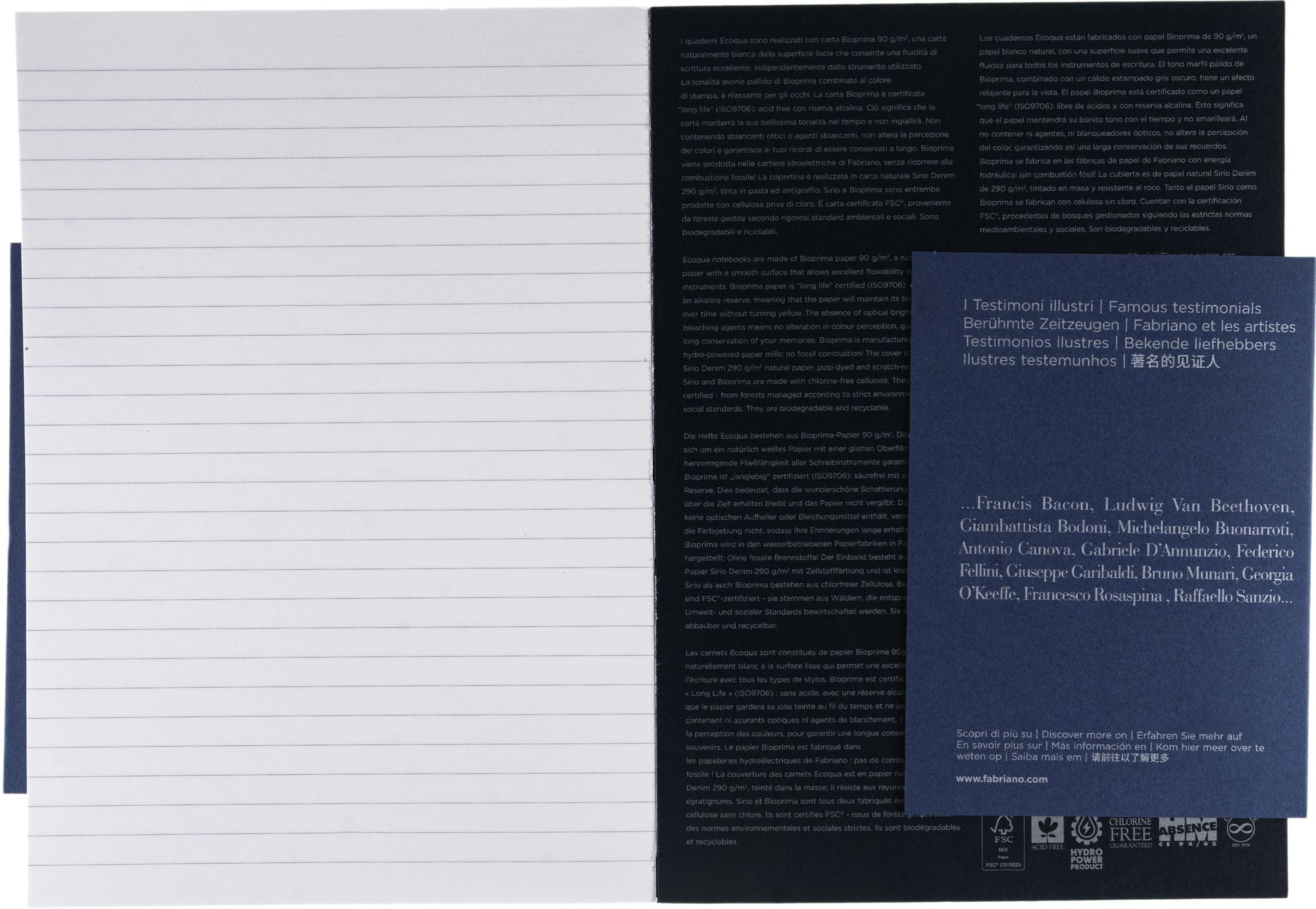 Ecoqua Plus Journal, A5, Glue-Bound, Lined, Navy