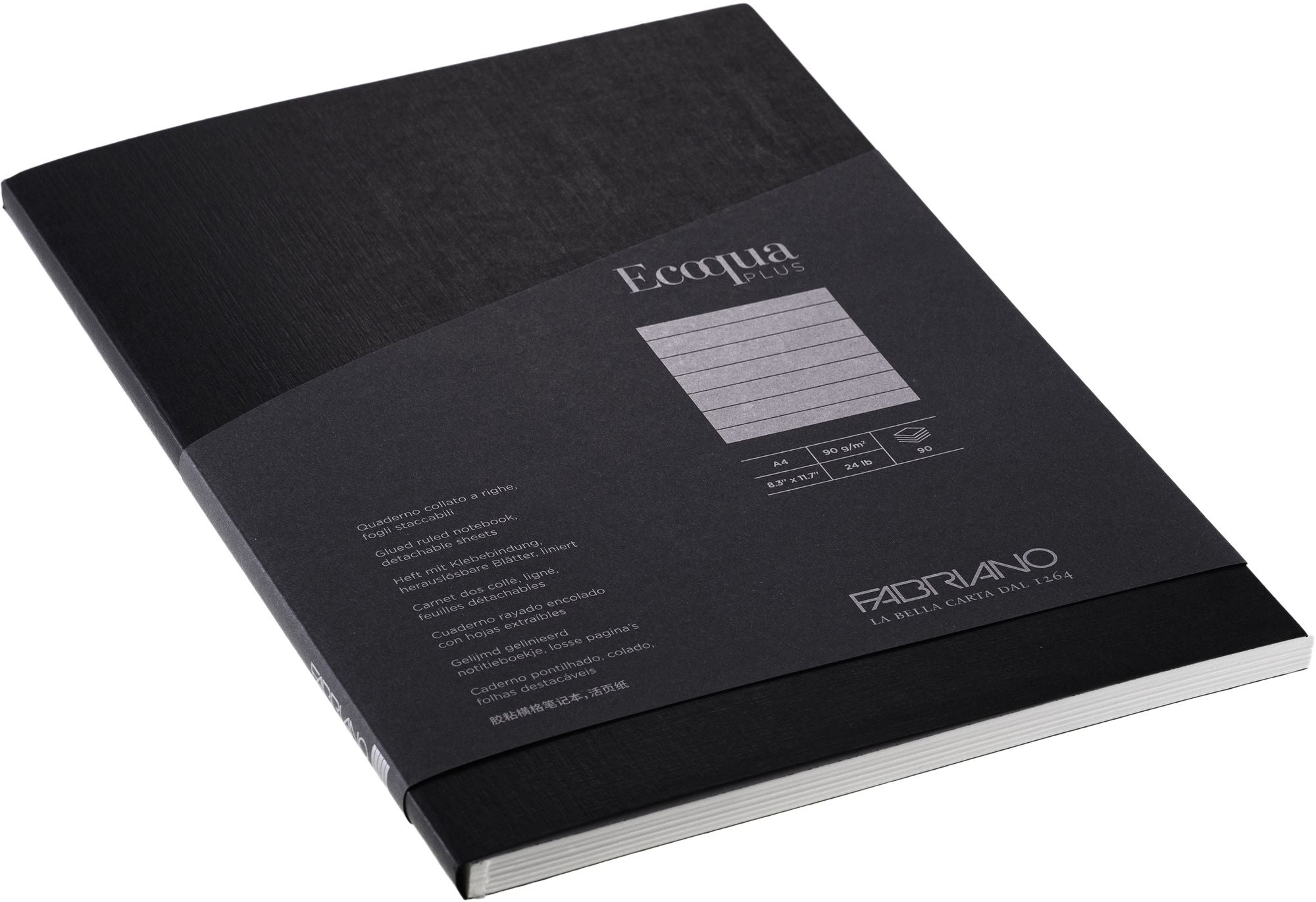 Ecoqua Plus Journal, A4, Glue-Bound, Lined, Black