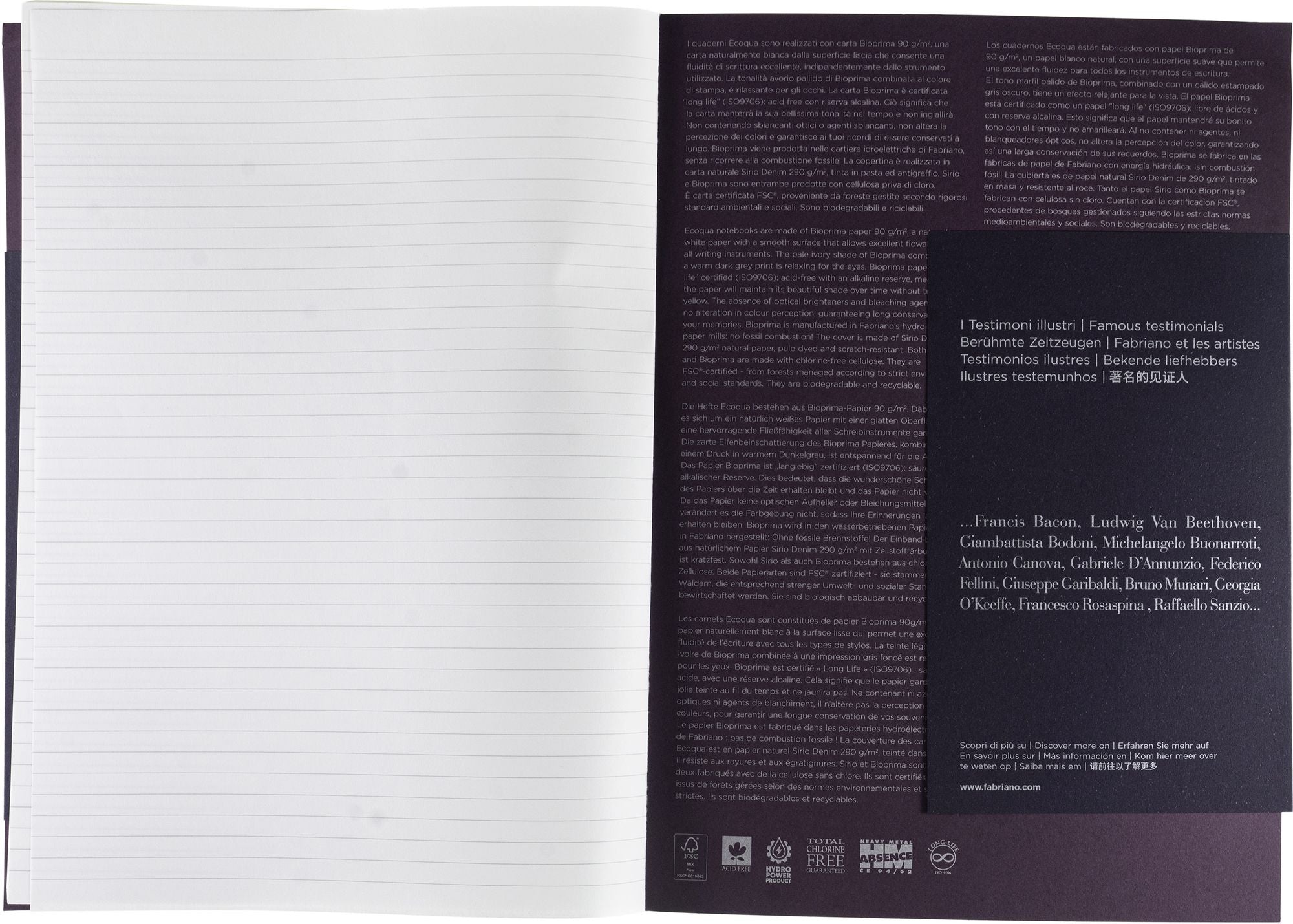 Ecoqua Plus Journal, A4, Glue-Bound, Lined, Wine