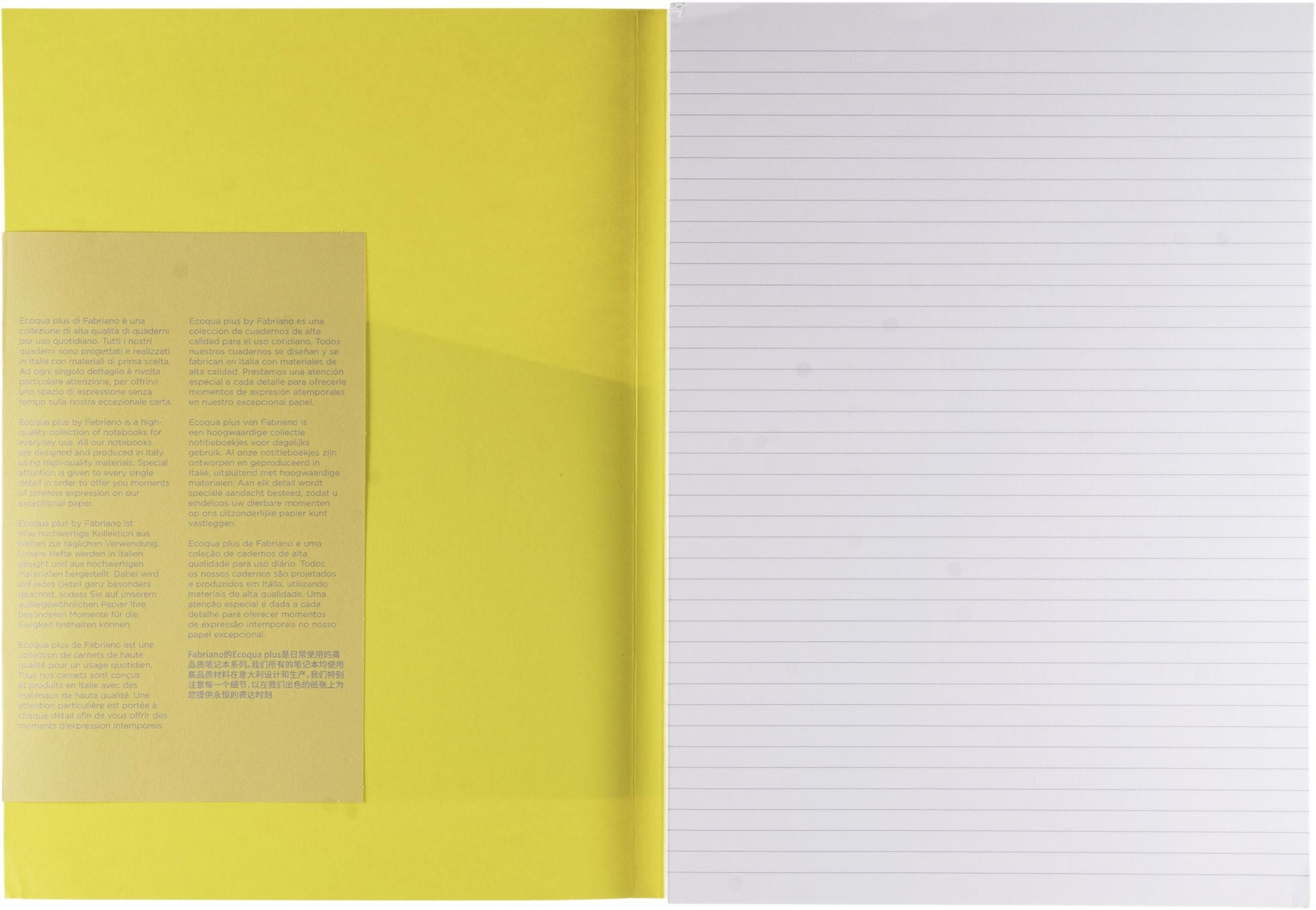 Ecoqua Plus Journal, A4, Glue-Bound, Lined, Yellow