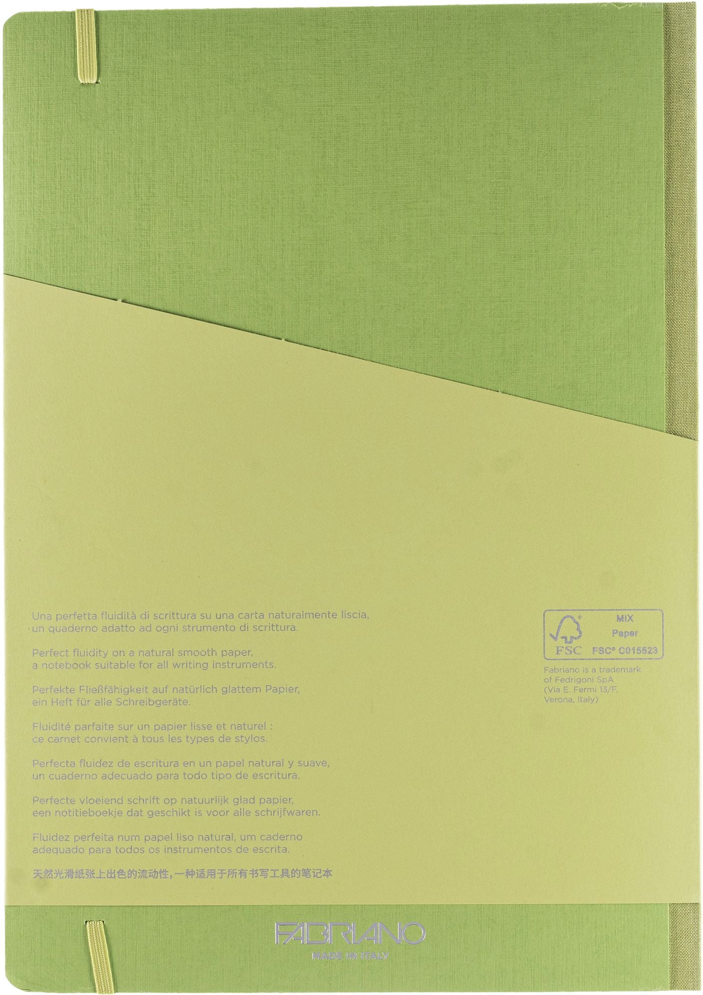Ecoqua Plus Journal, A4, Fabric-Bound, Dotted, Lime