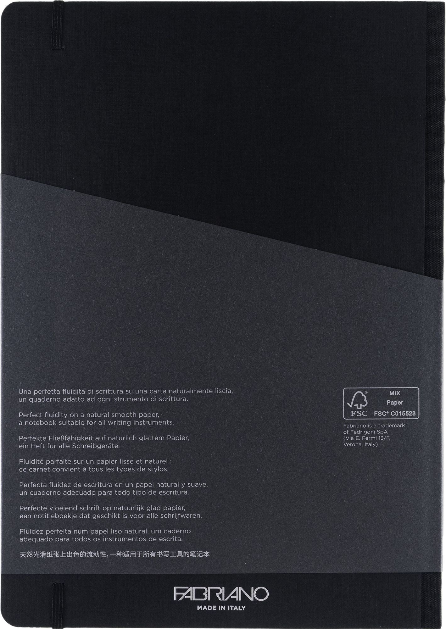 Ecoqua Plus Journal, A4, Fabric-Bound, Dotted, Black