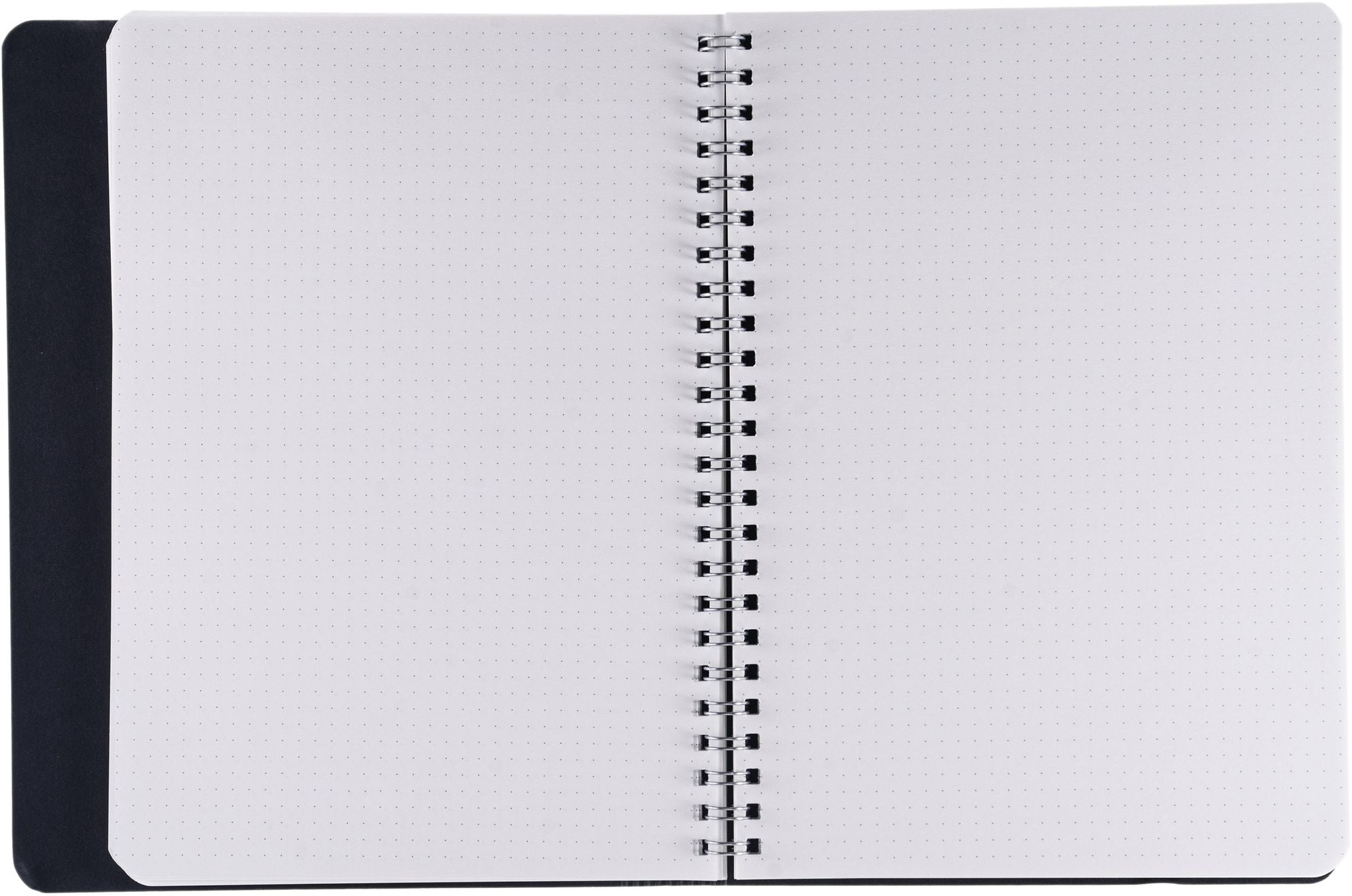 Ecoqua Plus Journal, A5, Hidden Spiral-Bound, Dotted, Black